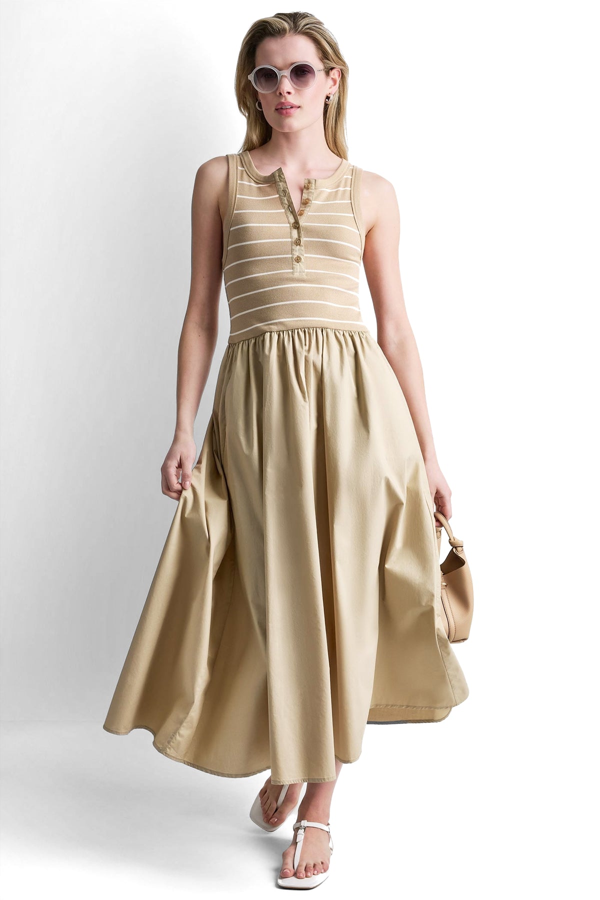 RIB HENLEY TANK MAXI DRESS VIEW 2