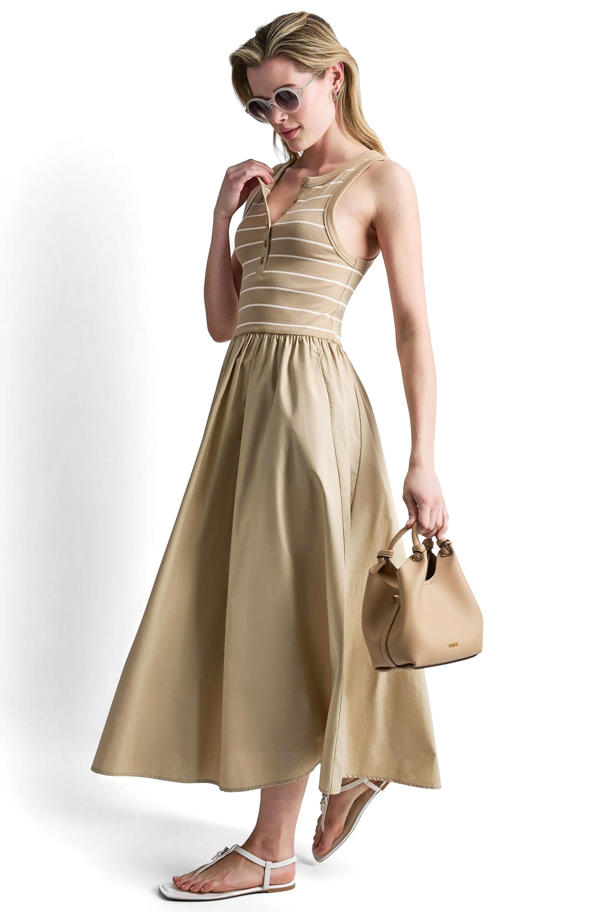 RIB HENLEY TANK MAXI DRESS View 2 | Dresses Under $100
