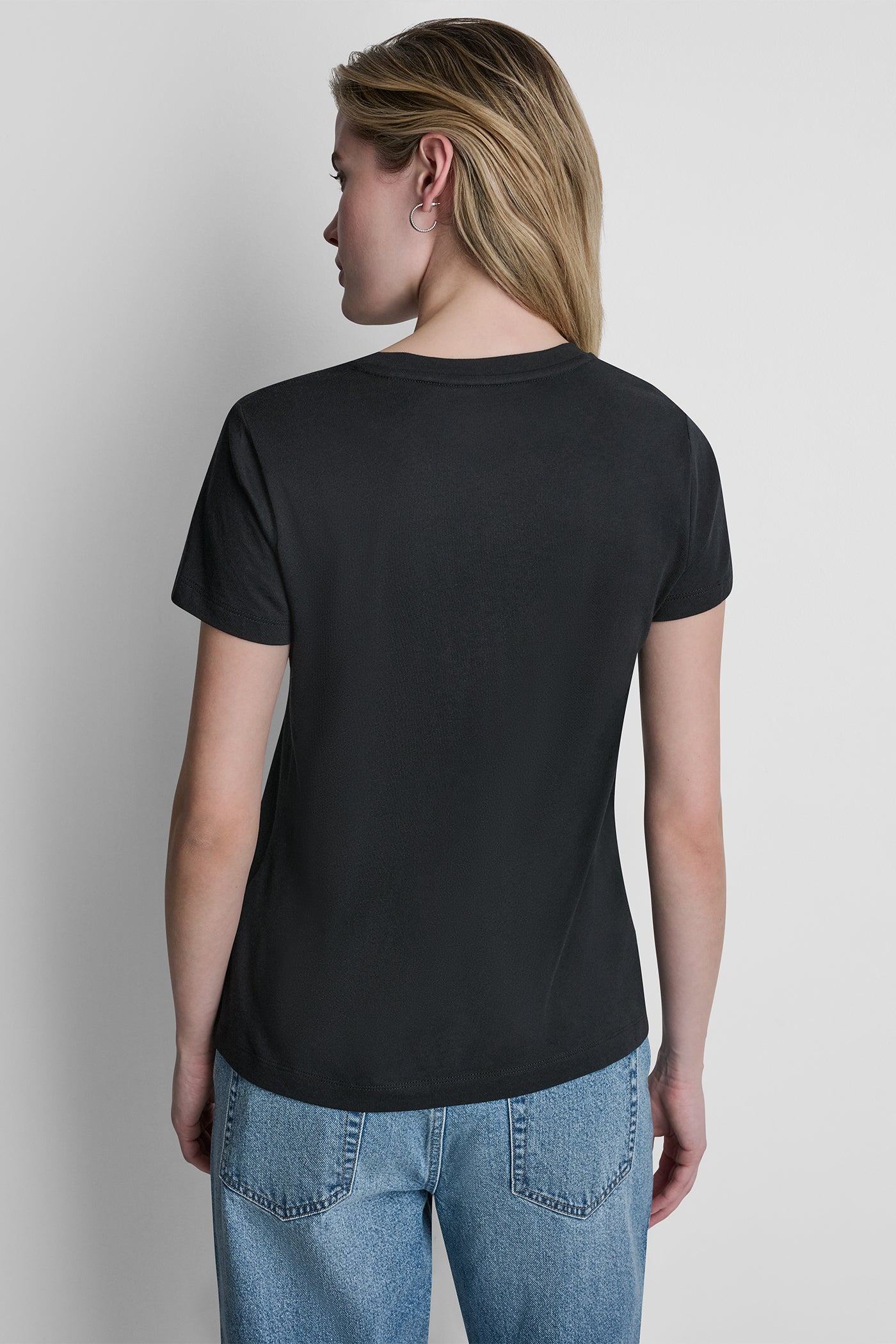 NEWSPRINT DKNY STACKED LOGO TEE VIEW 3 | Tees & Tanks