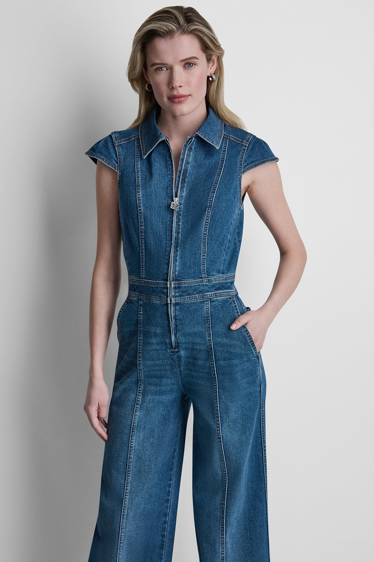 DENIM WIDE-LEG JUMPSUIT VIEW 2