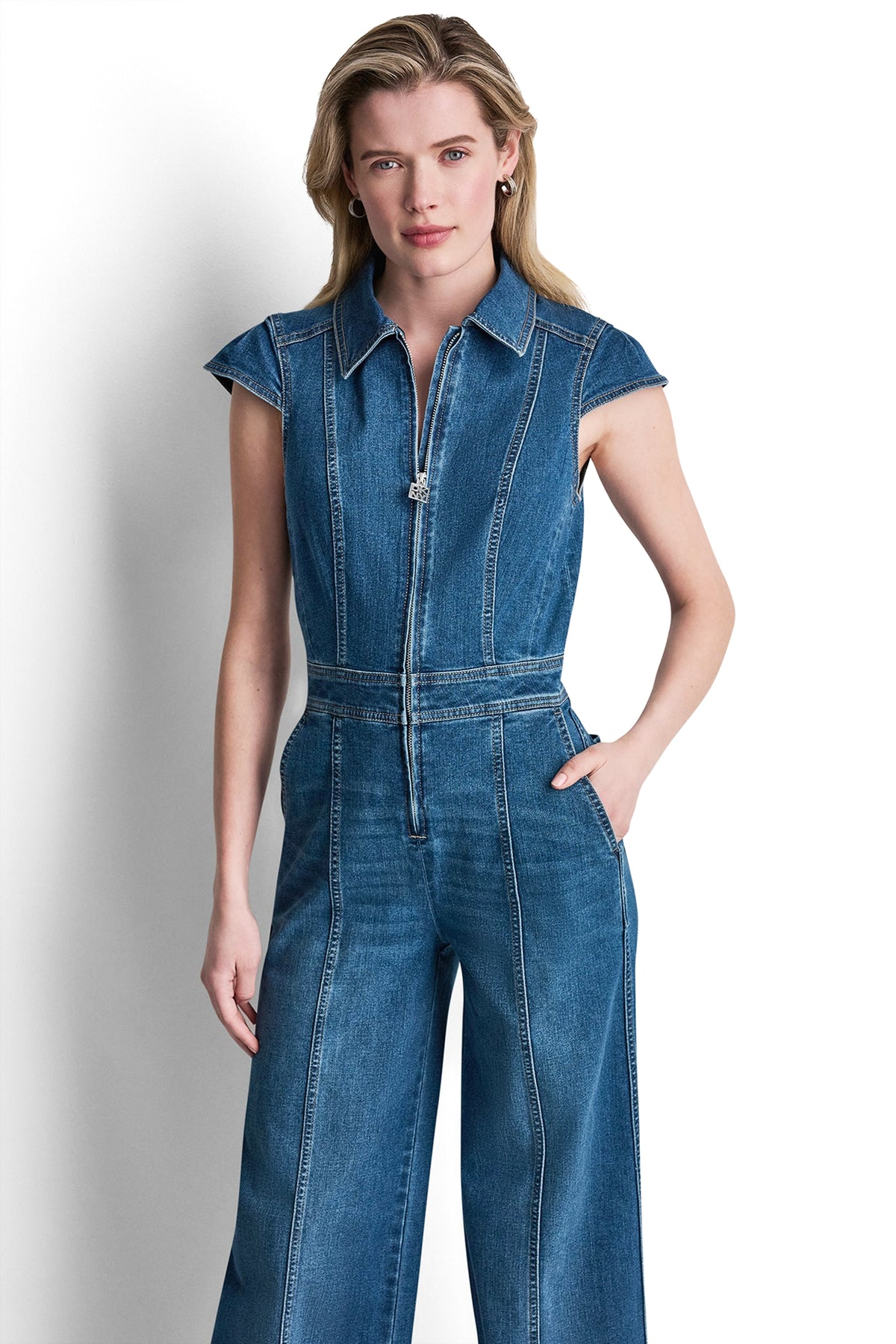DENIM WIDE-LEG JUMPSUIT View 2 | Denim Destination