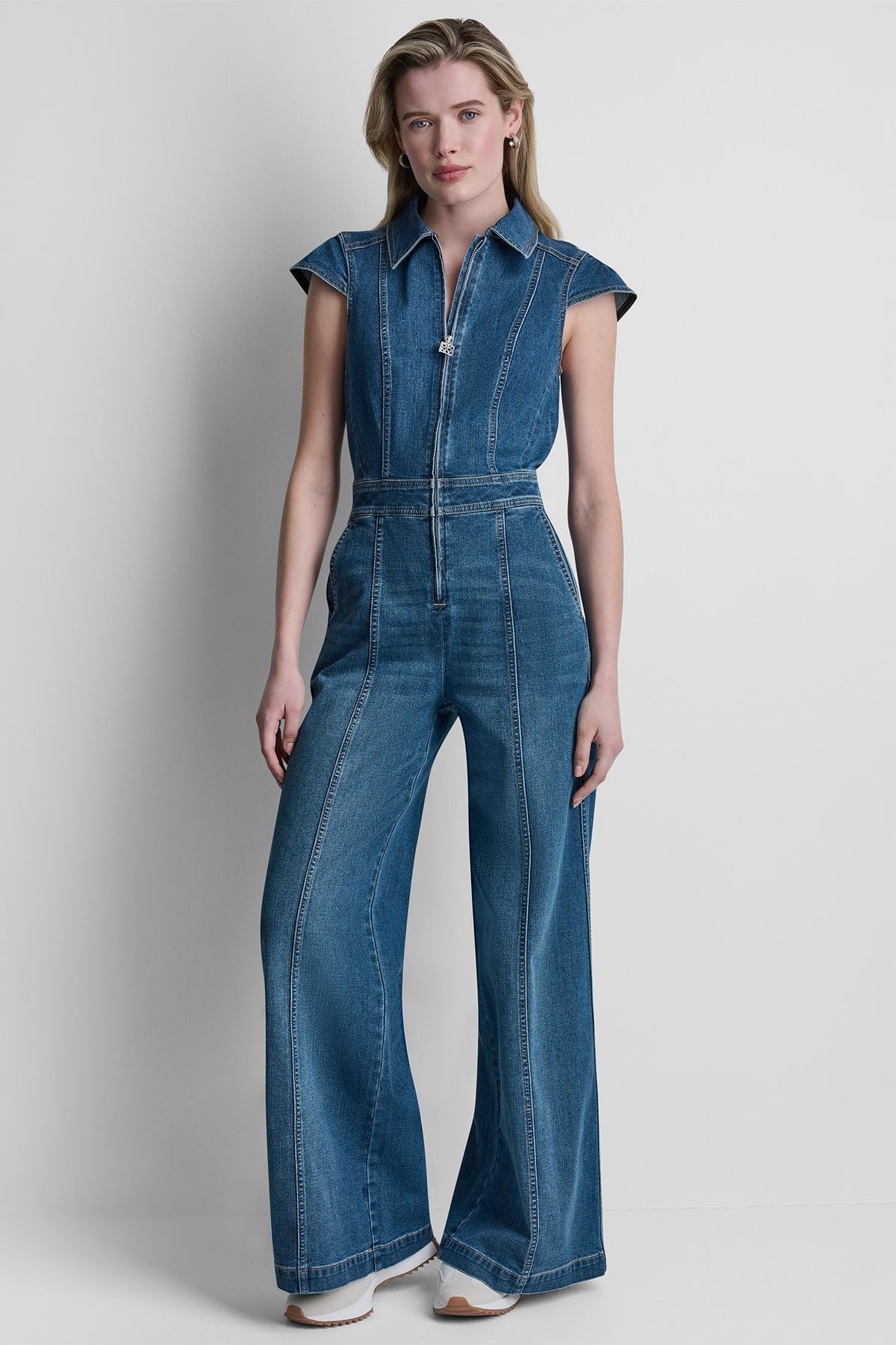 DENIM WIDE-LEG JUMPSUIT VIEW 1