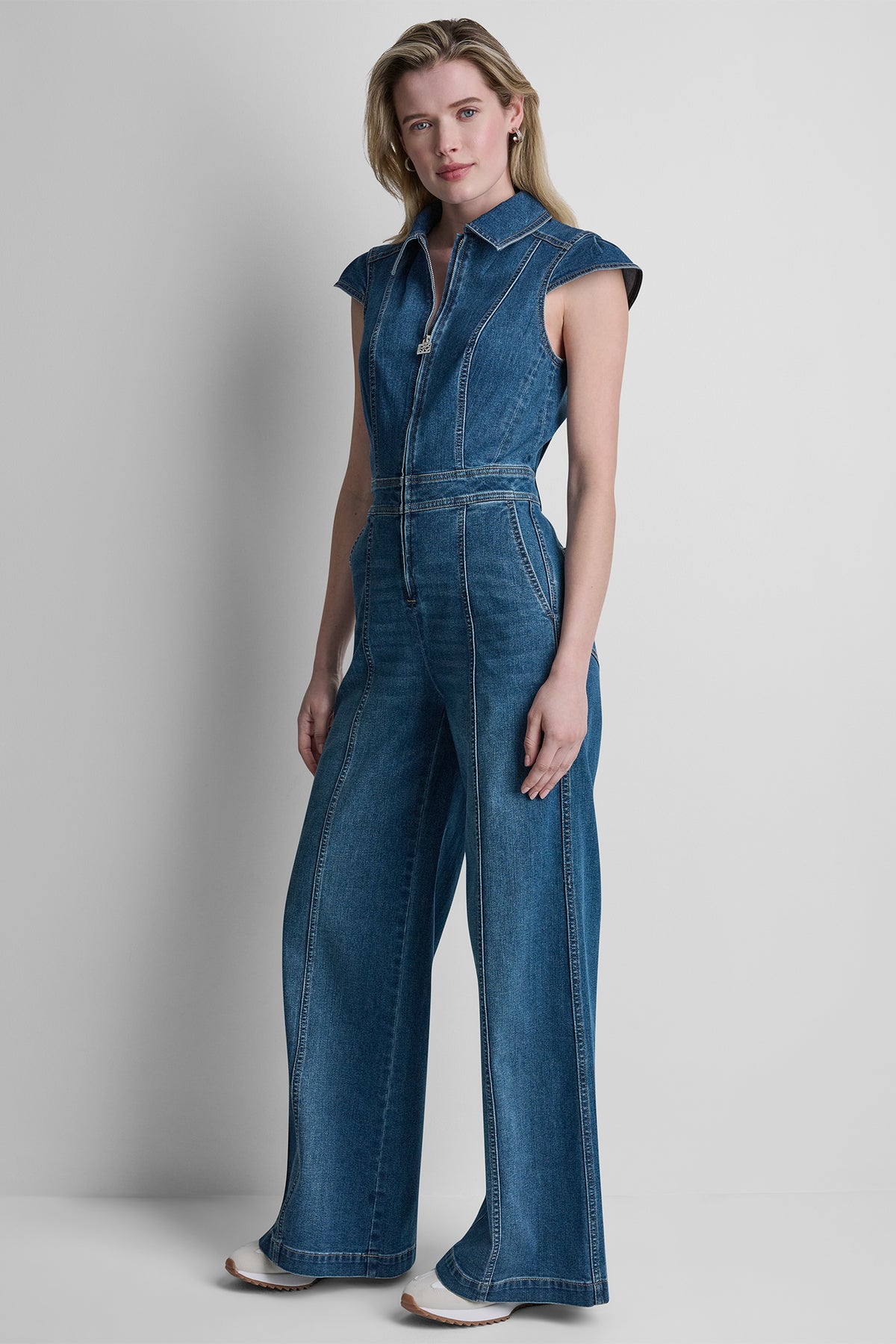DENIM WIDE-LEG JUMPSUIT VIEW 2