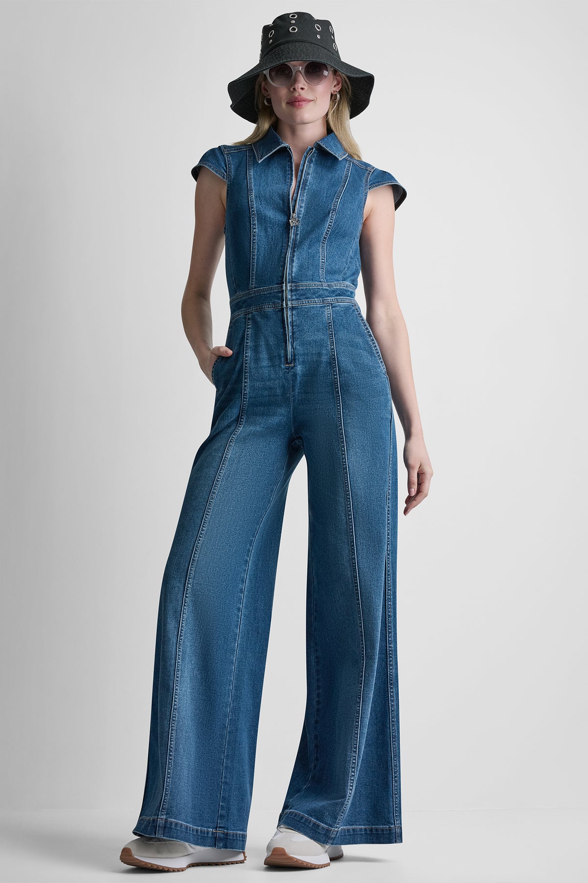 DENIM WIDE-LEG JUMPSUIT VIEW 2