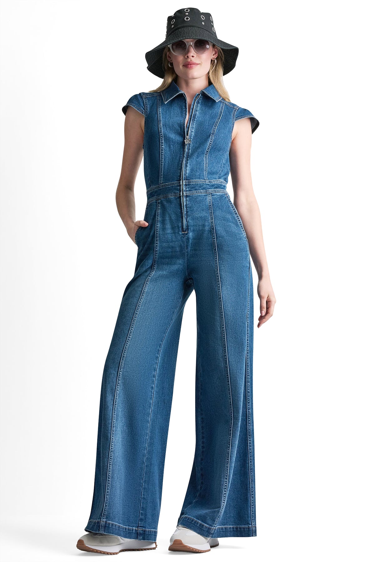 DENIM WIDE-LEG JUMPSUIT View 1 | Denim Destination