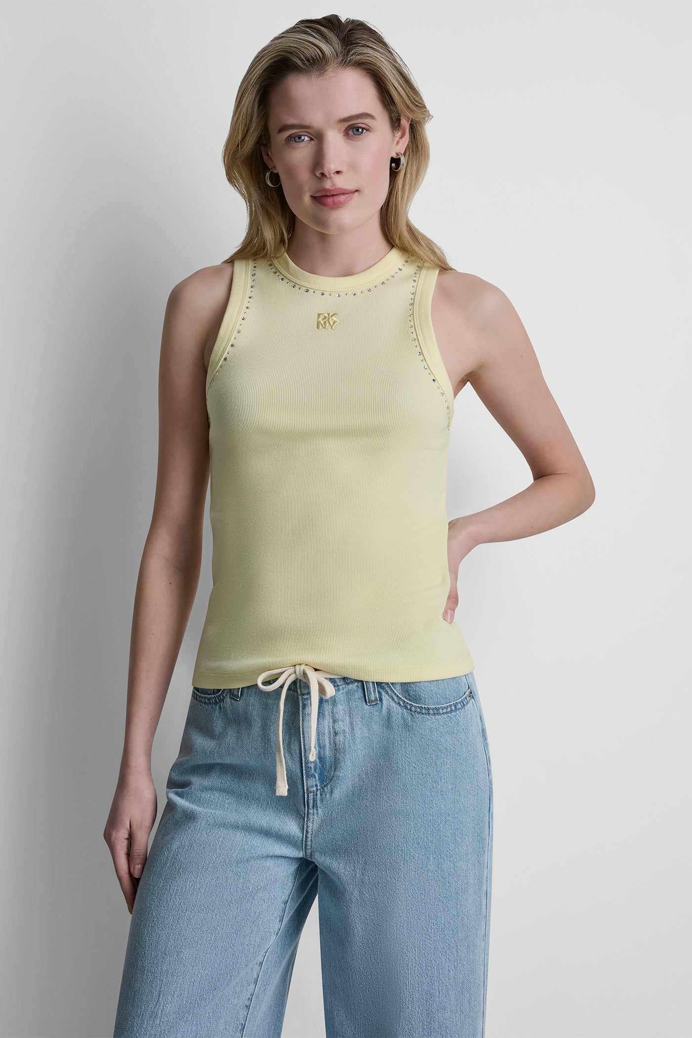RHINESTONES AND DOME STUDS RIB TANK VIEW 5 | Tees & Tanks