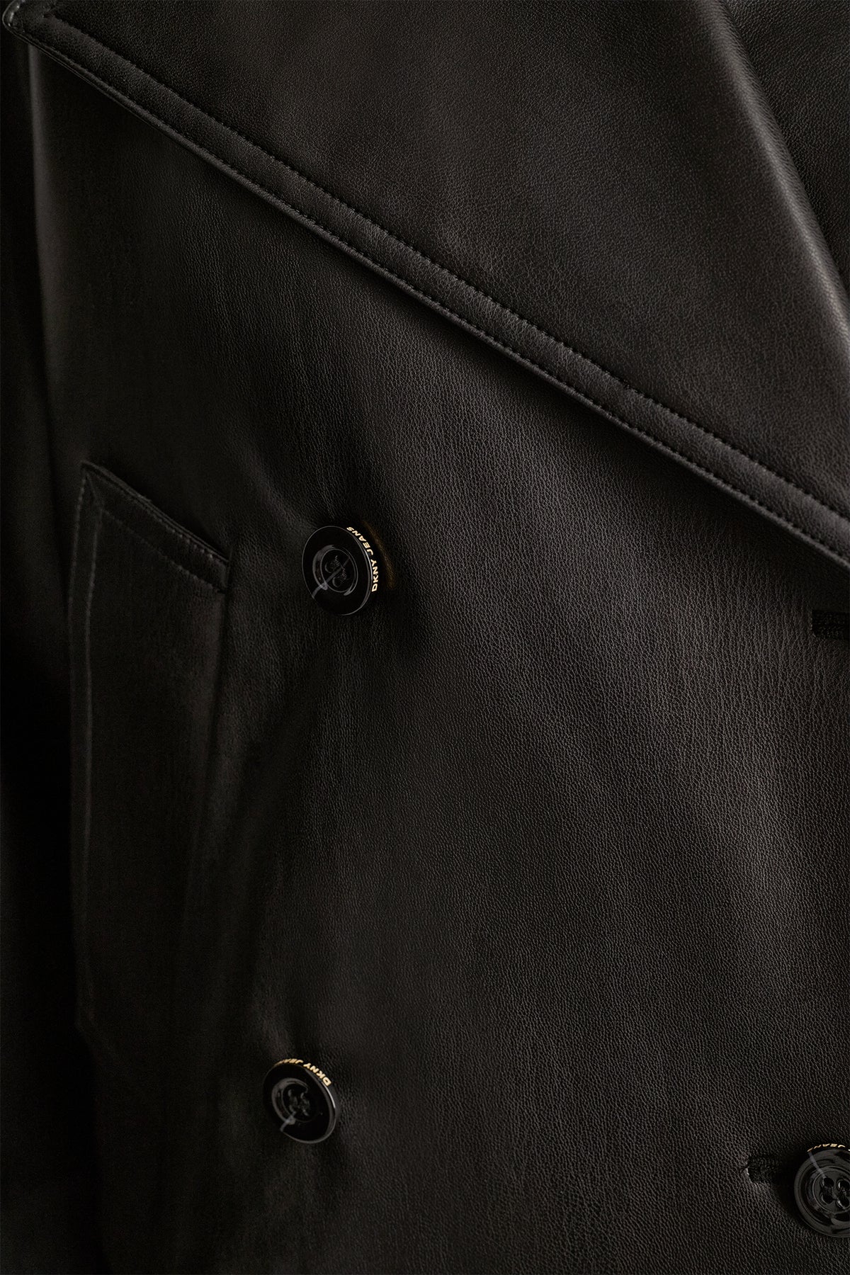 DOUBLE BREASTED FAUX LEATHER JACKET VIEW 2