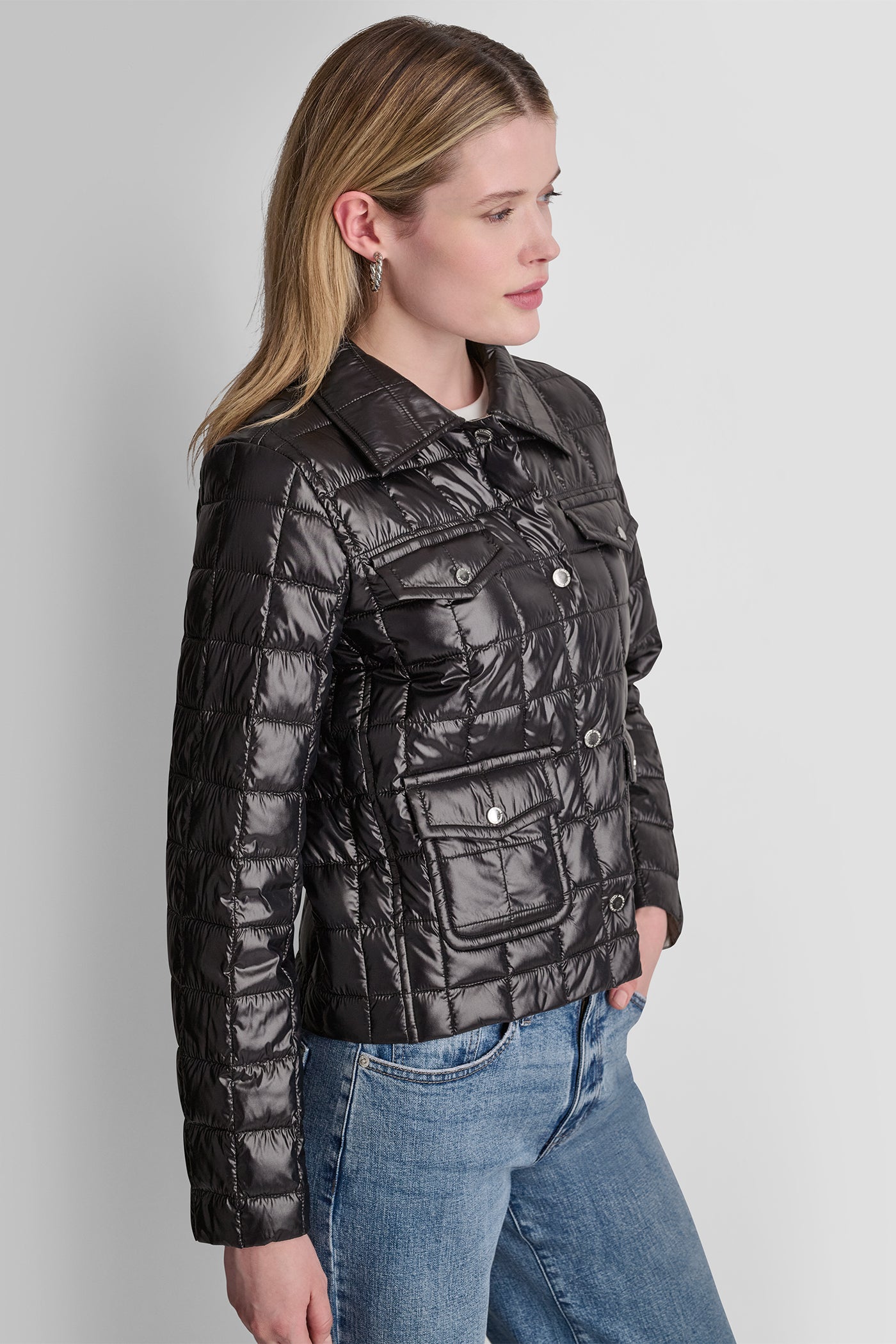 BOX QUILT PUFFER JACKET VIEW 3