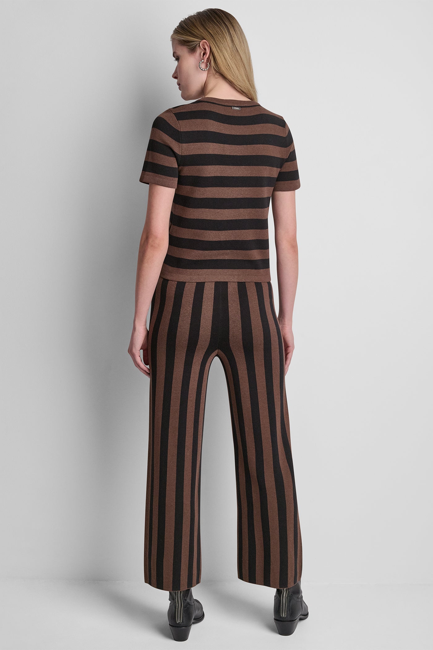 SHORT SLEEVE STRIPE SWEATER VIEW 6 | DKNY JEANS