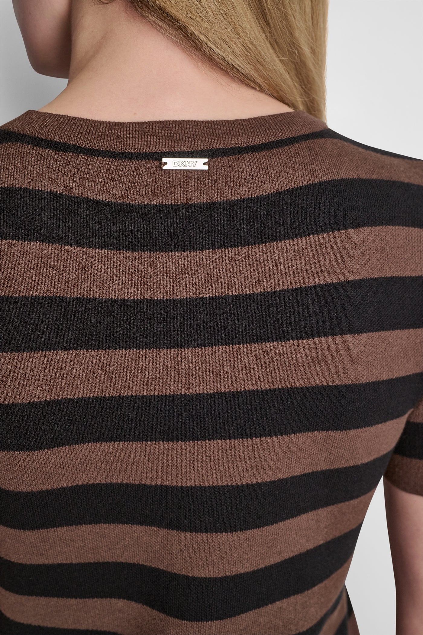 SHORT SLEEVE STRIPE SWEATER VIEW 8 | DKNY JEANS