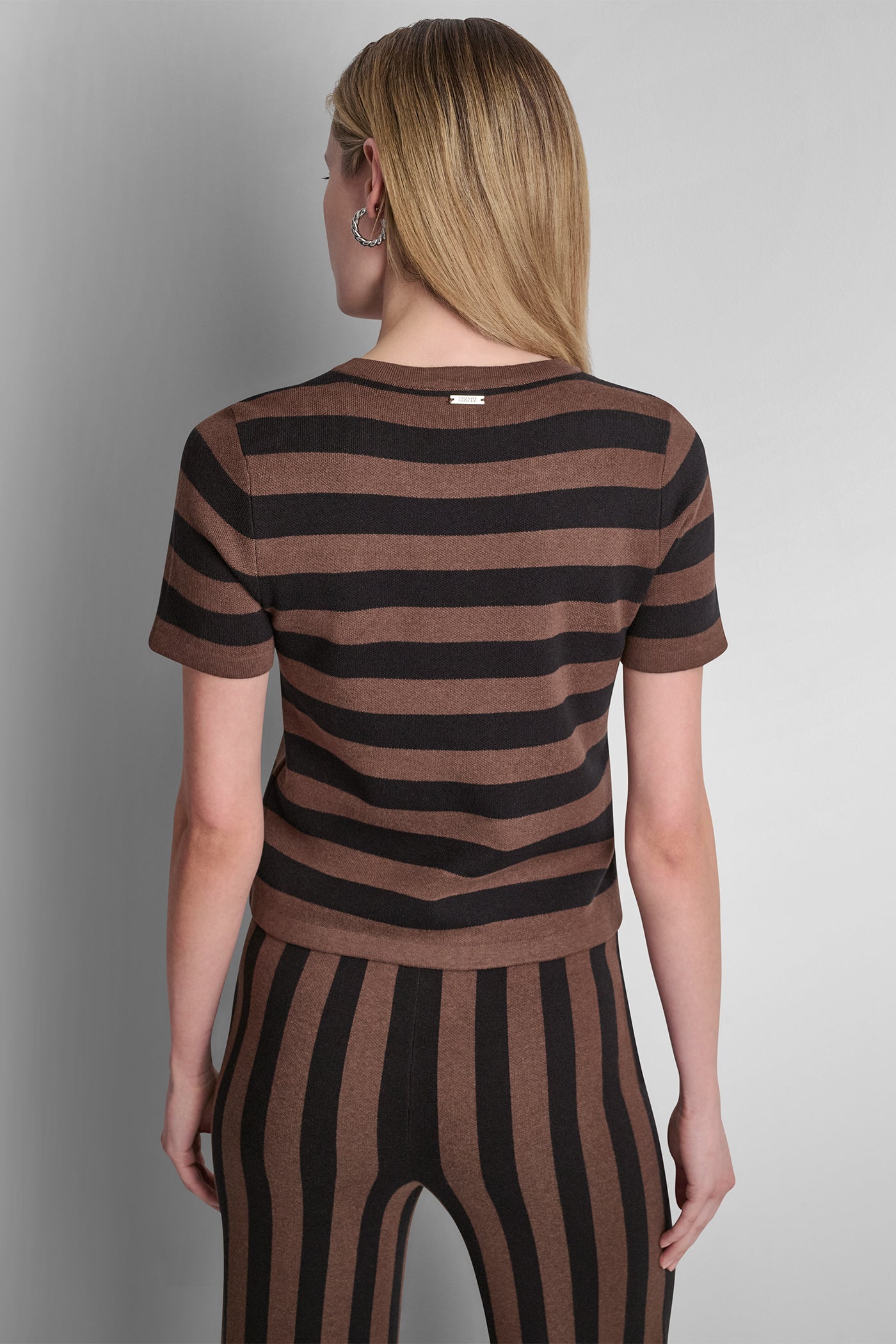 SHORT SLEEVE STRIPE SWEATER VIEW 4 | DKNY JEANS