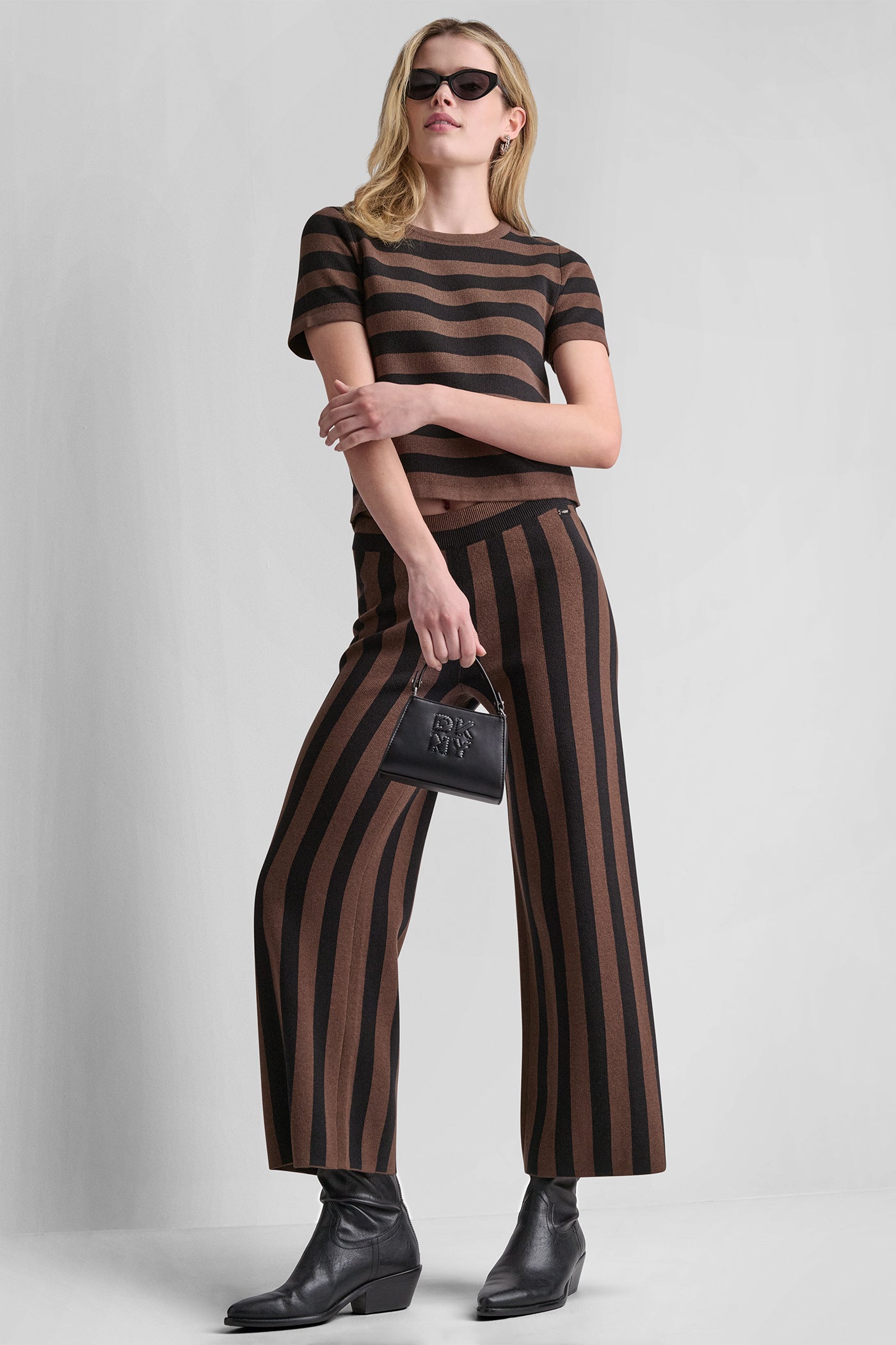 SHORT SLEEVE STRIPE SWEATER VIEW 9 | DKNY JEANS