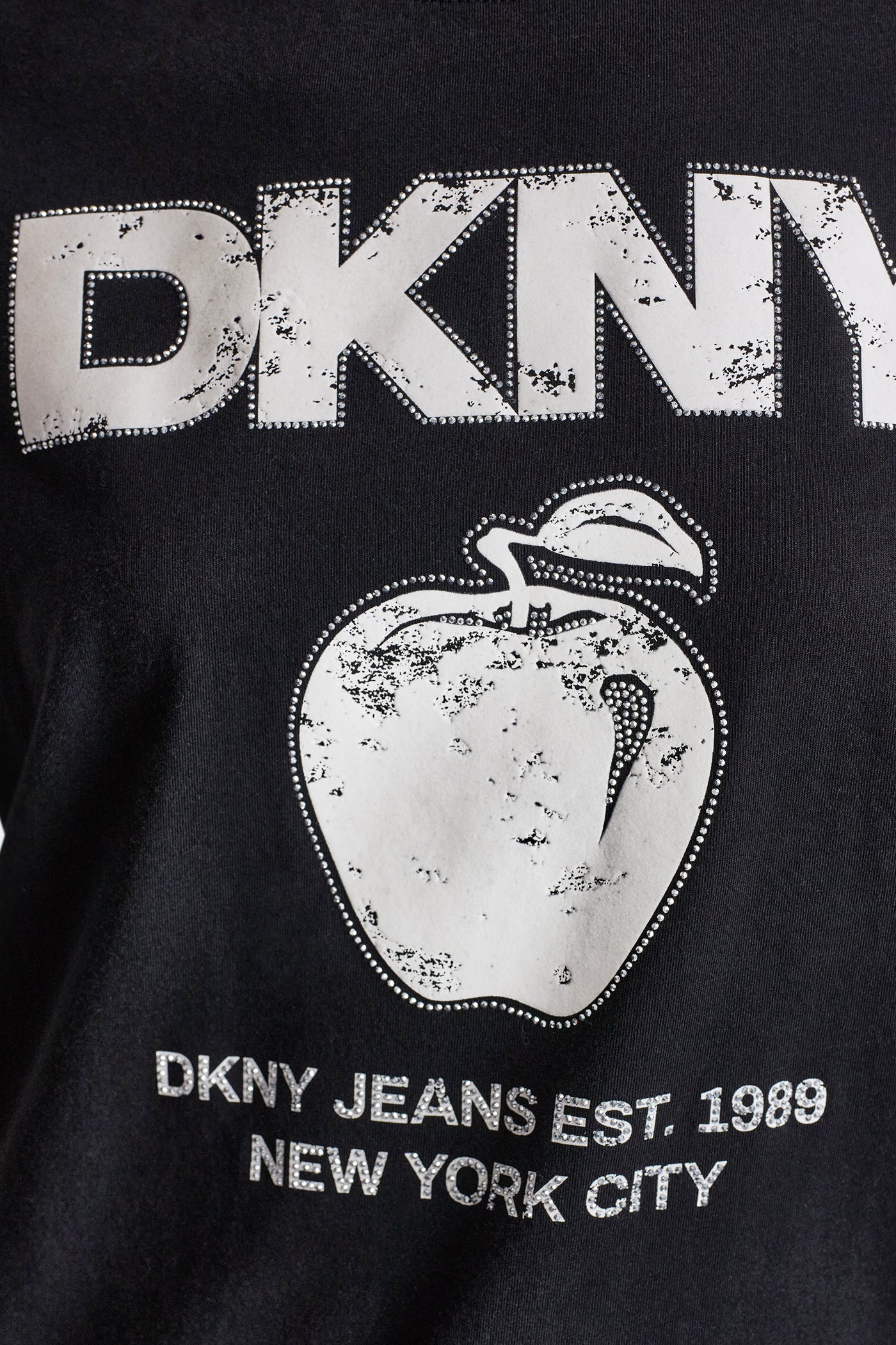 DKNY BIG APPLE RHINESTONE LOGO TEE VIEW 5