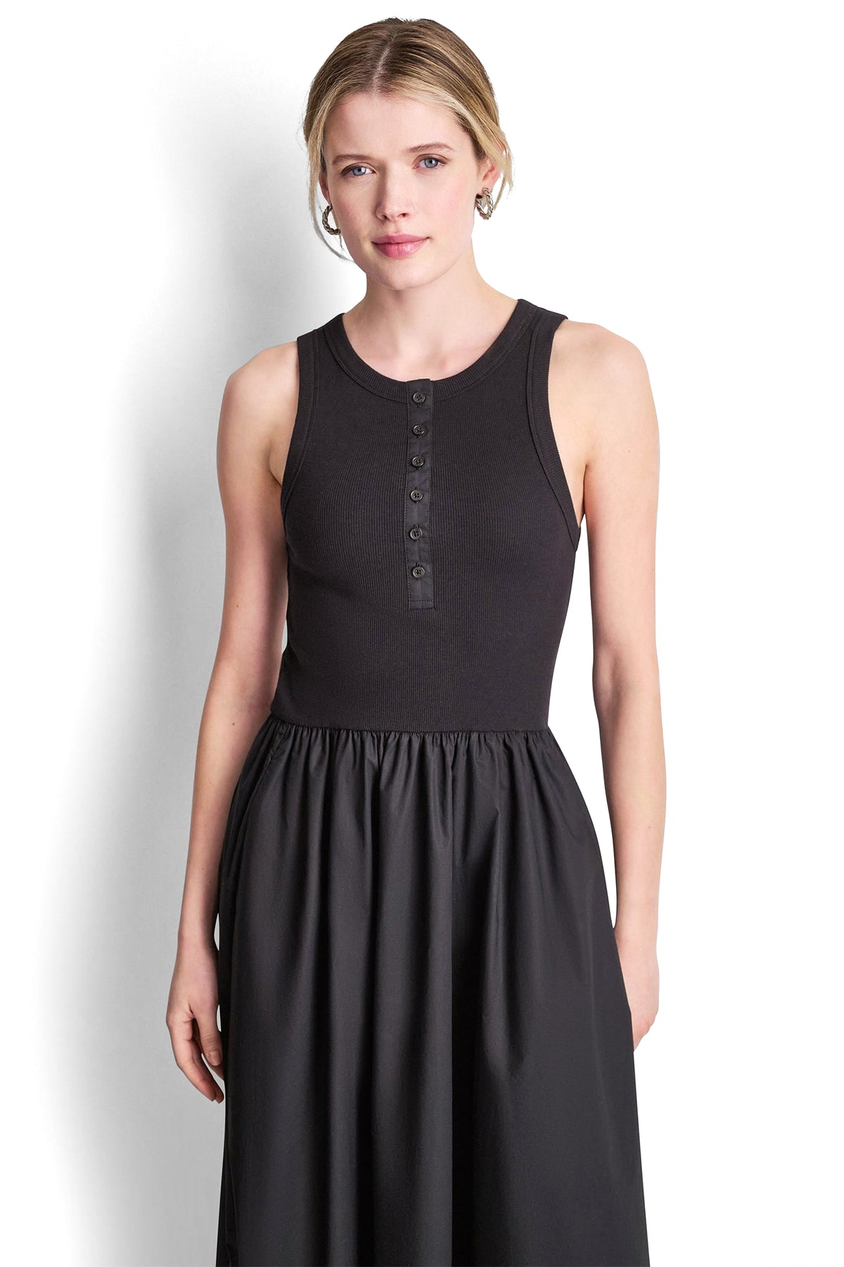 RIB HENLEY TANK MAXI DRESS VIEW 2