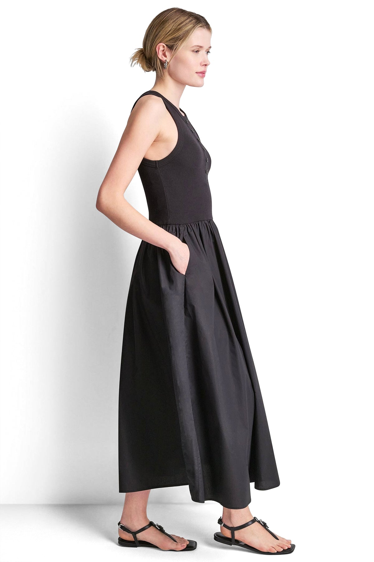 RIB HENLEY TANK MAXI DRESS VIEW 2