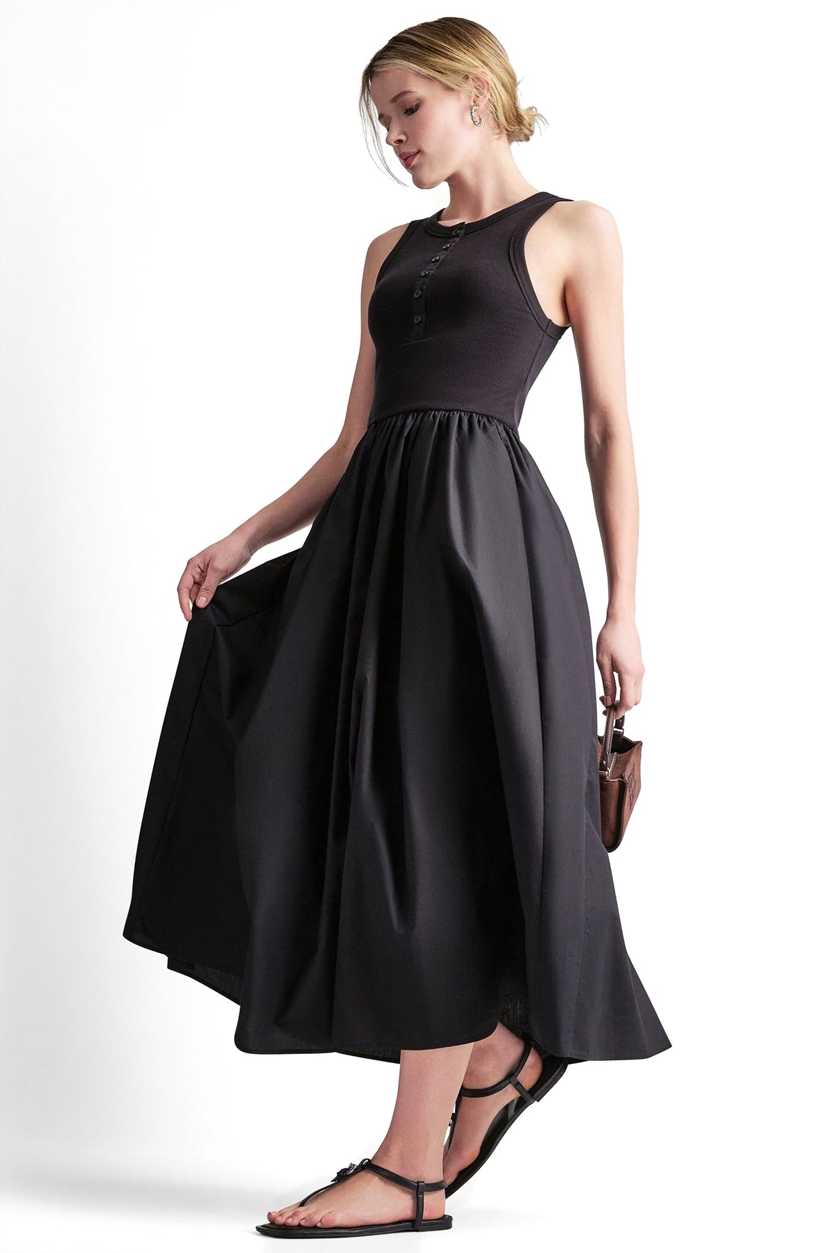 RIB HENLEY TANK MAXI DRESS View 1 | Dresses Under $100