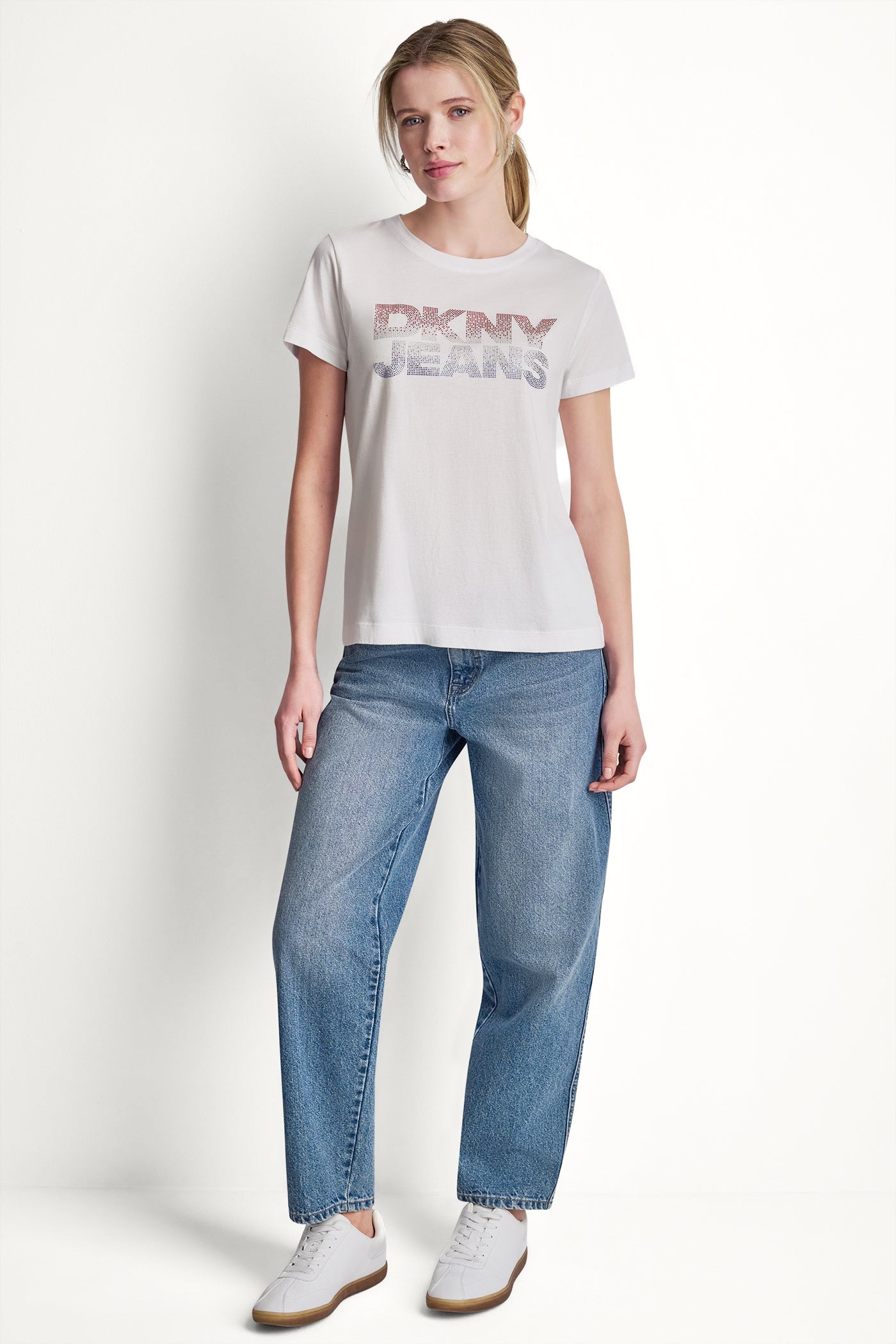 DKNY JEANS STACKED RHINESTONE LOGO TEE VIEW 6 | Summer Collection