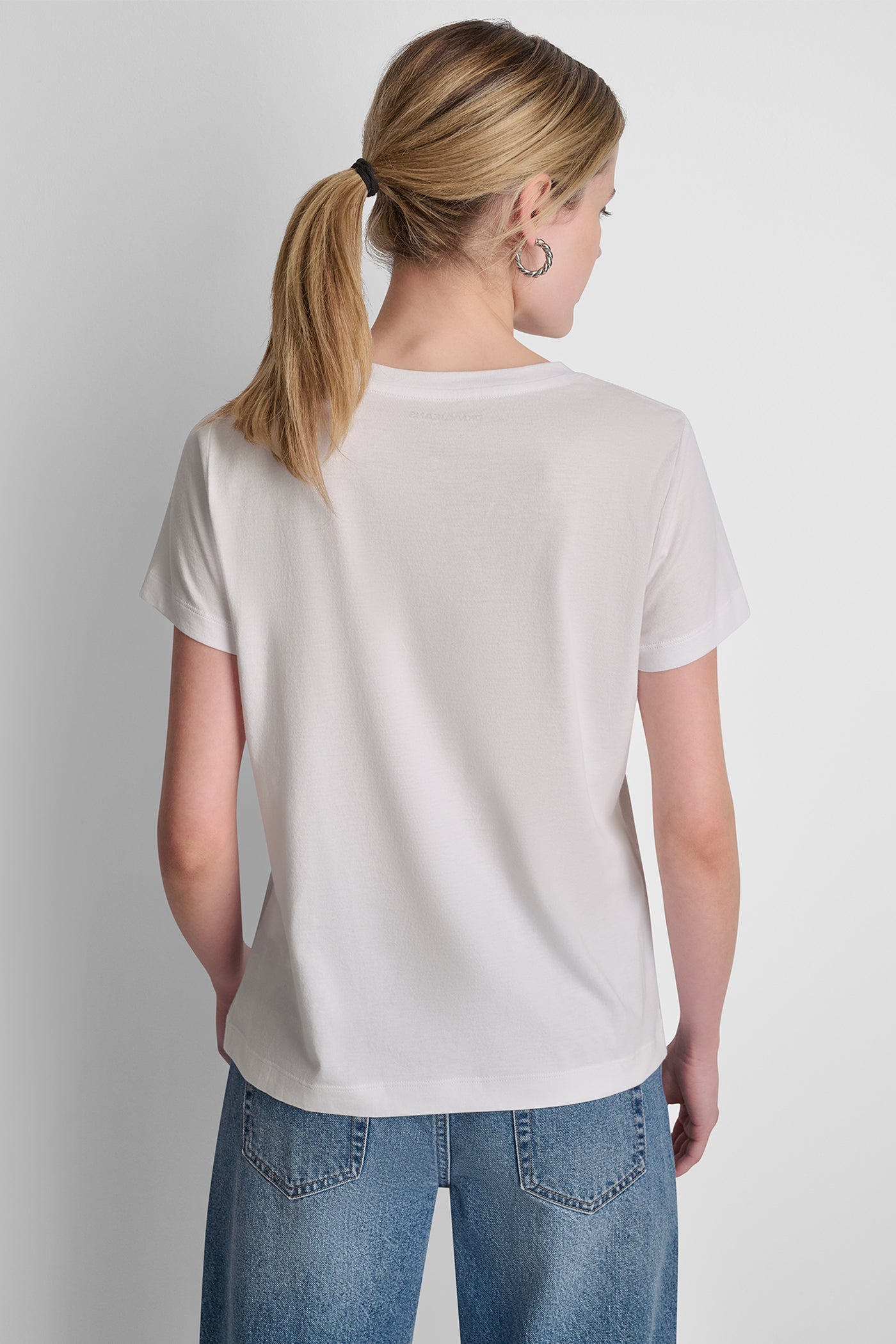 DKNY JEANS STACKED RHINESTONE LOGO TEE VIEW 3 | Tees & Tanks