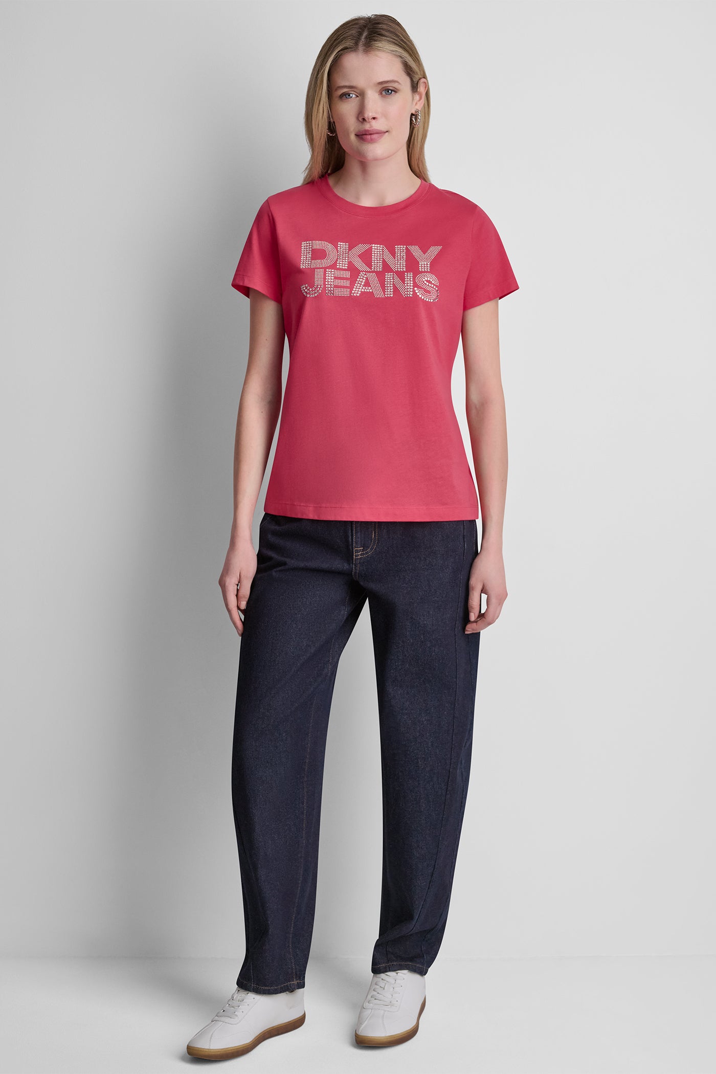 DKNY JEANS STACKED RHINESTONE DOME TEE VIEW 5 | Tees & Tanks