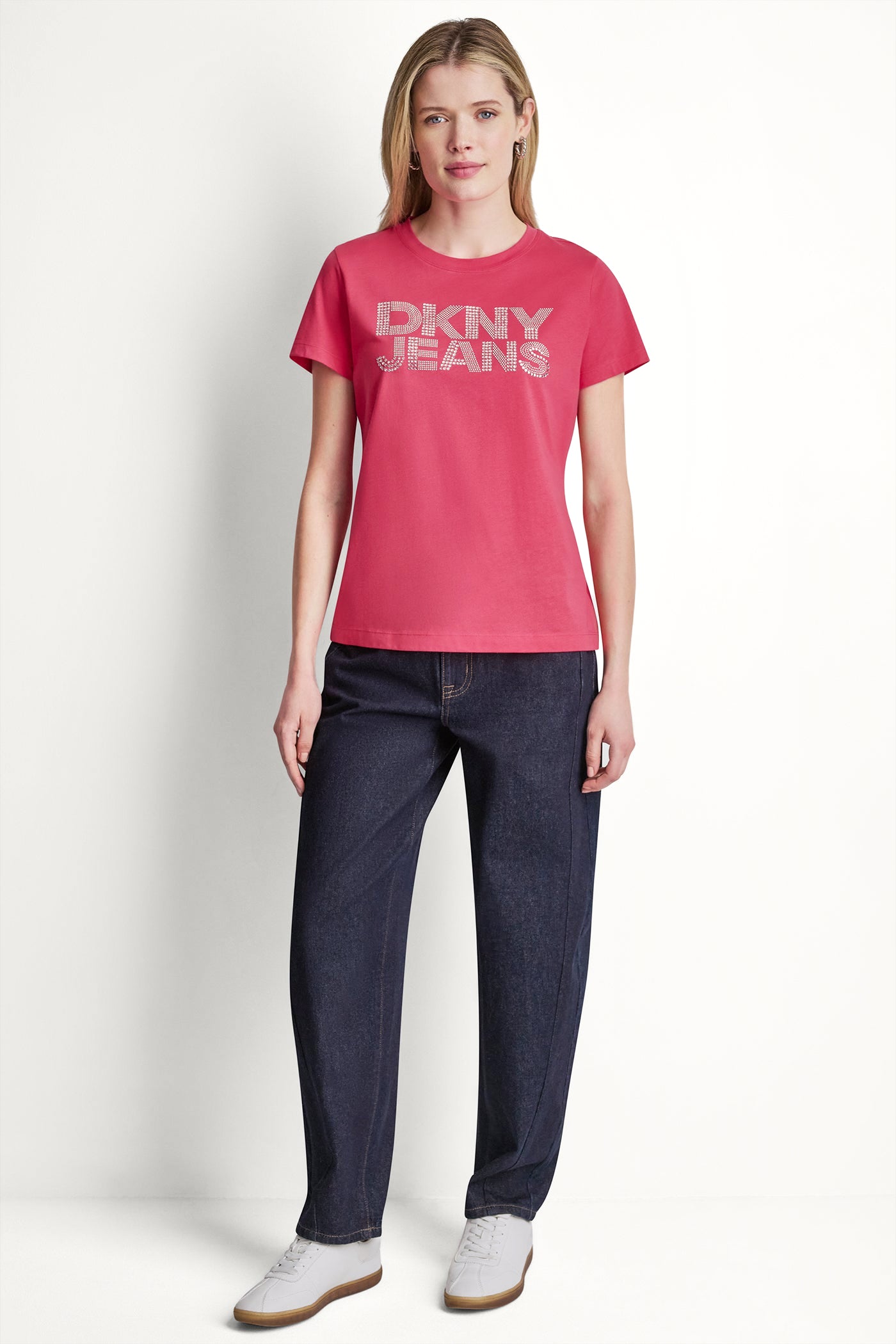 DKNY JEANS STACKED RHINESTONE DOME TEE VIEW 5 | Summer Collection