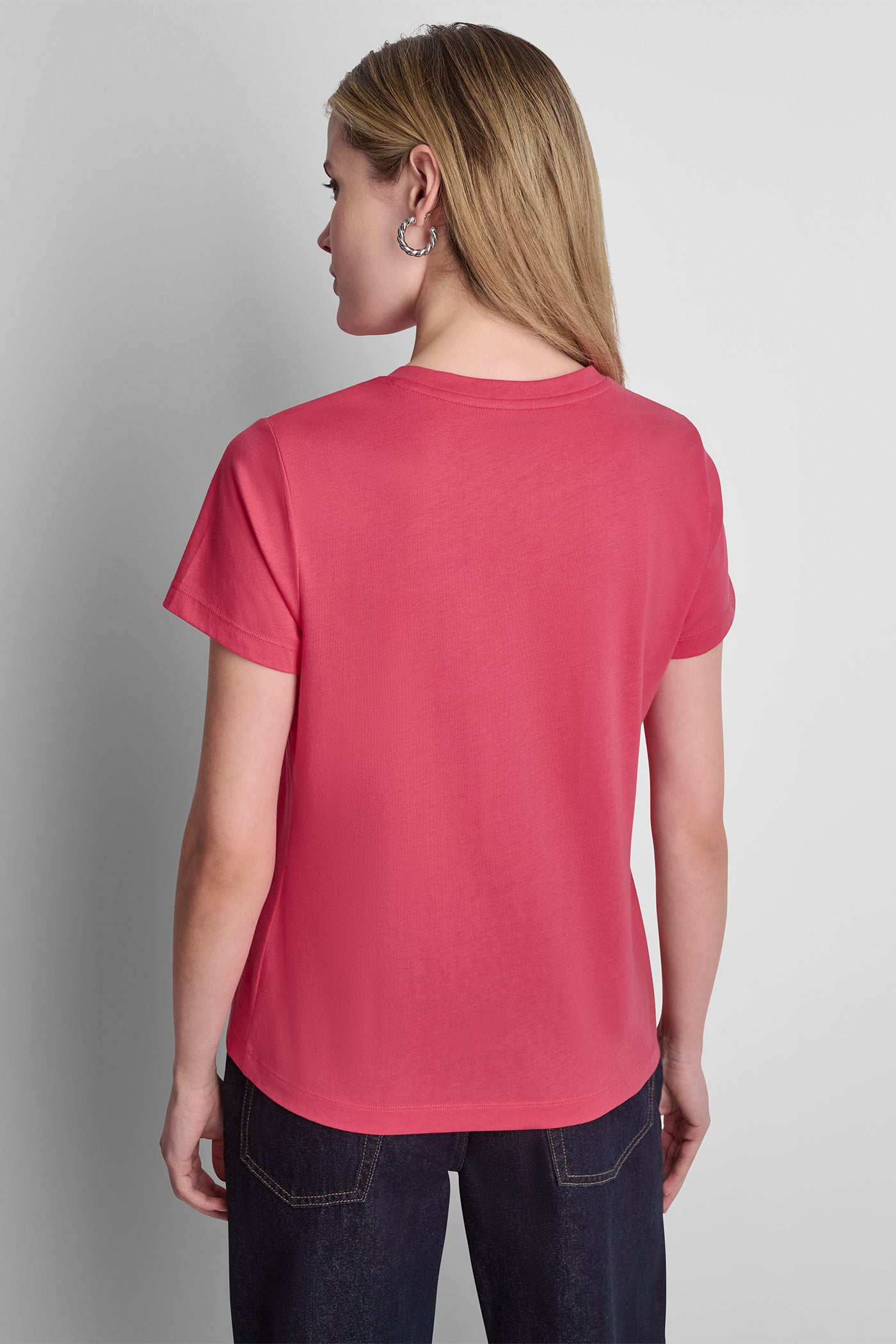 DKNY JEANS STACKED RHINESTONE DOME TEE VIEW 3 | Tees & Tanks
