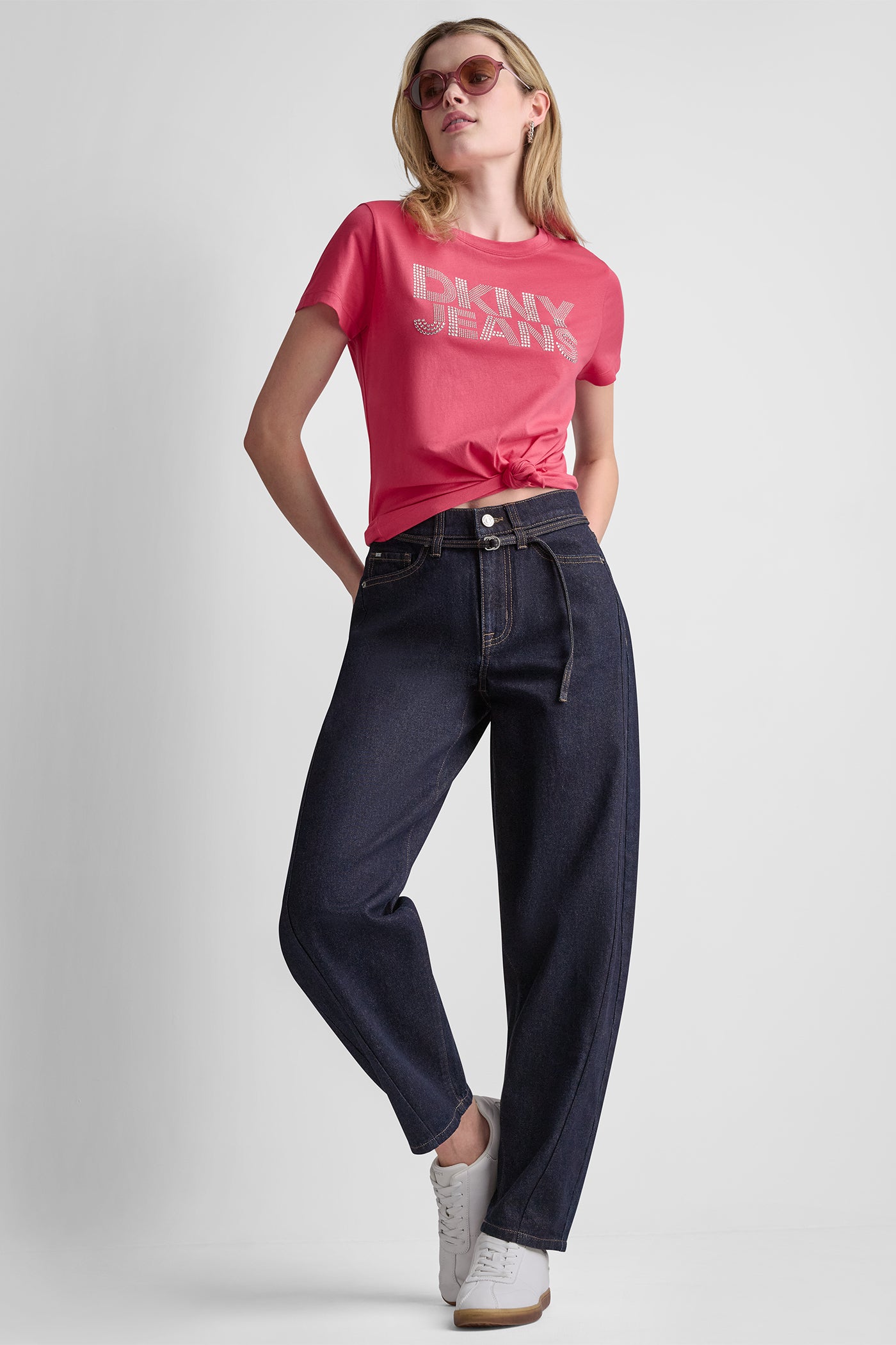 DKNY JEANS STACKED RHINESTONE DOME TEE VIEW 6 | Tees & Tanks