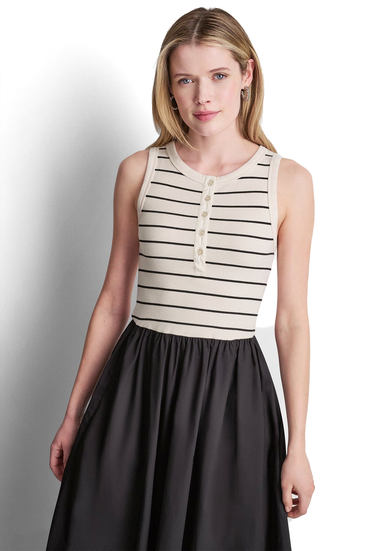 RIB HENLEY TANK MAXI DRESS VIEW 2