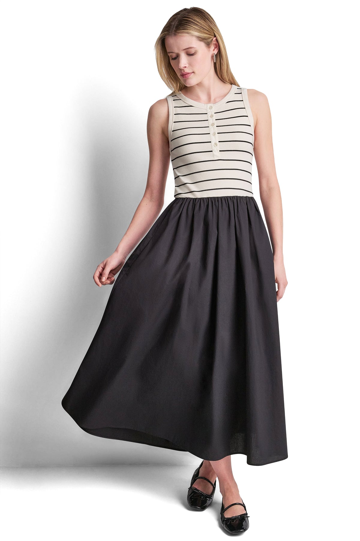 RIB HENLEY TANK MAXI DRESS VIEW 2