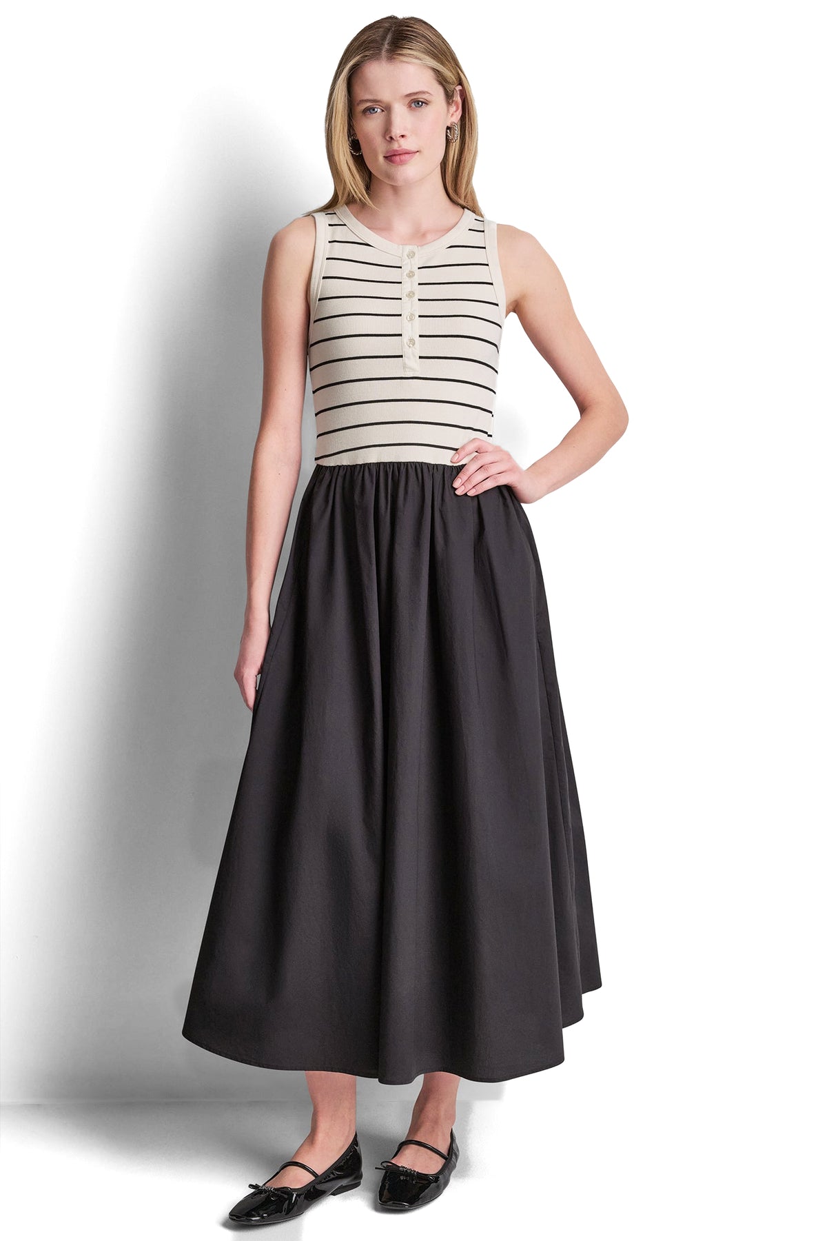 RIB HENLEY TANK MAXI DRESS VIEW 2