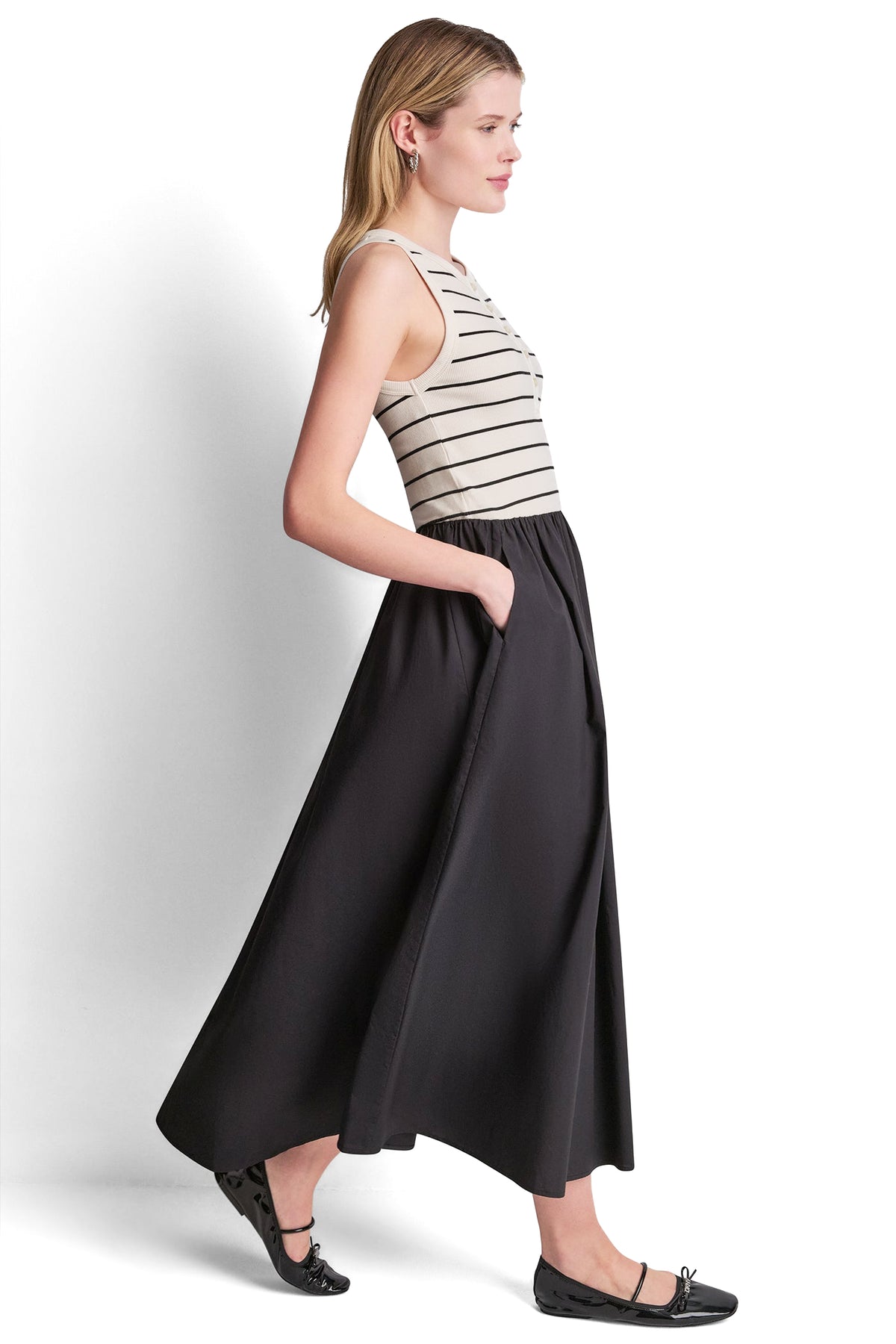 RIB HENLEY TANK MAXI DRESS VIEW 2
