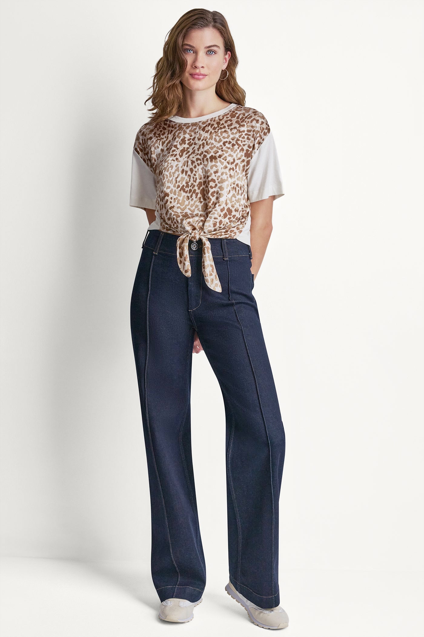 MIXED MEDIA TIE-FRONT TEE VIEW 5 | All Products