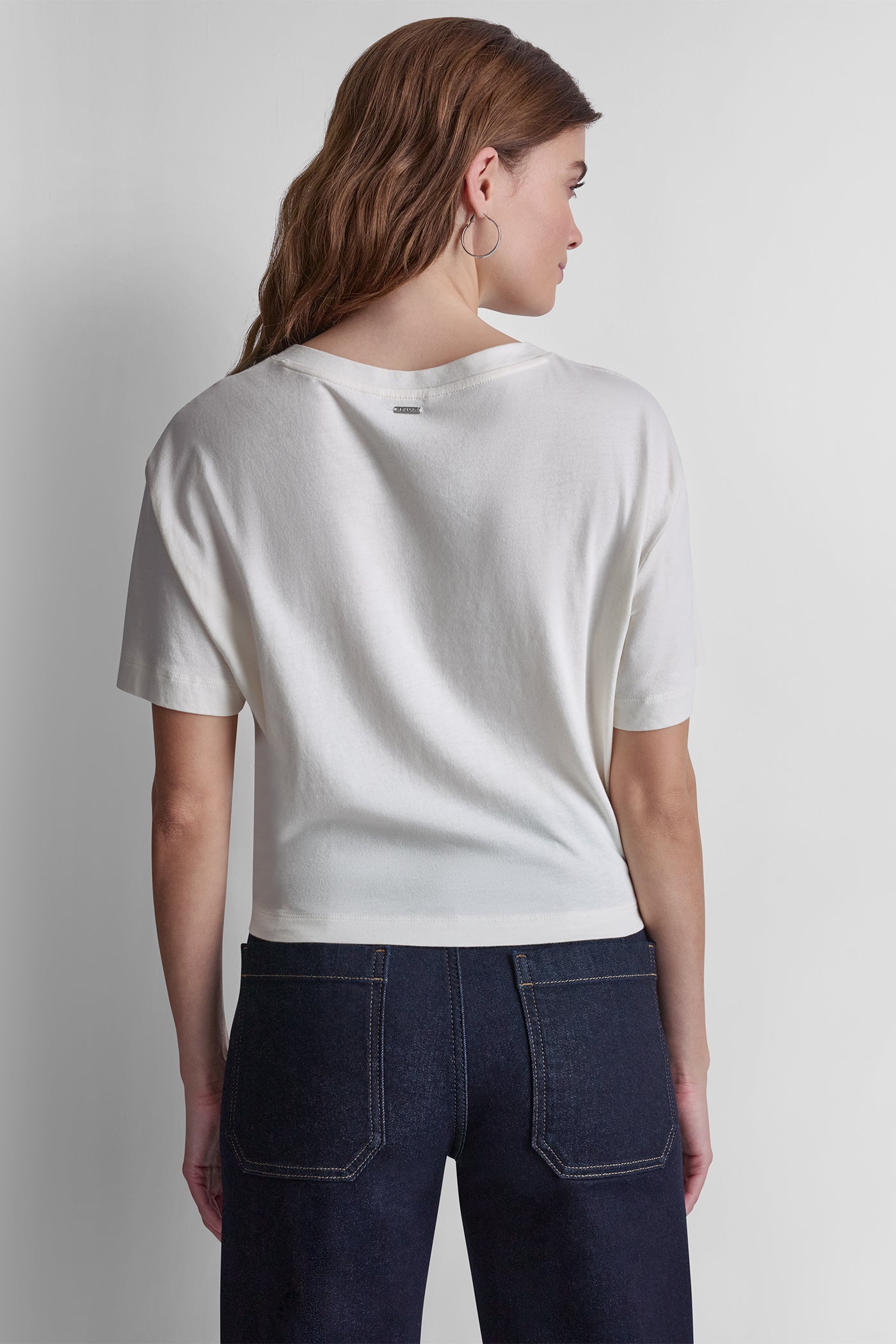 MIXED MEDIA TIE-FRONT TEE VIEW 3