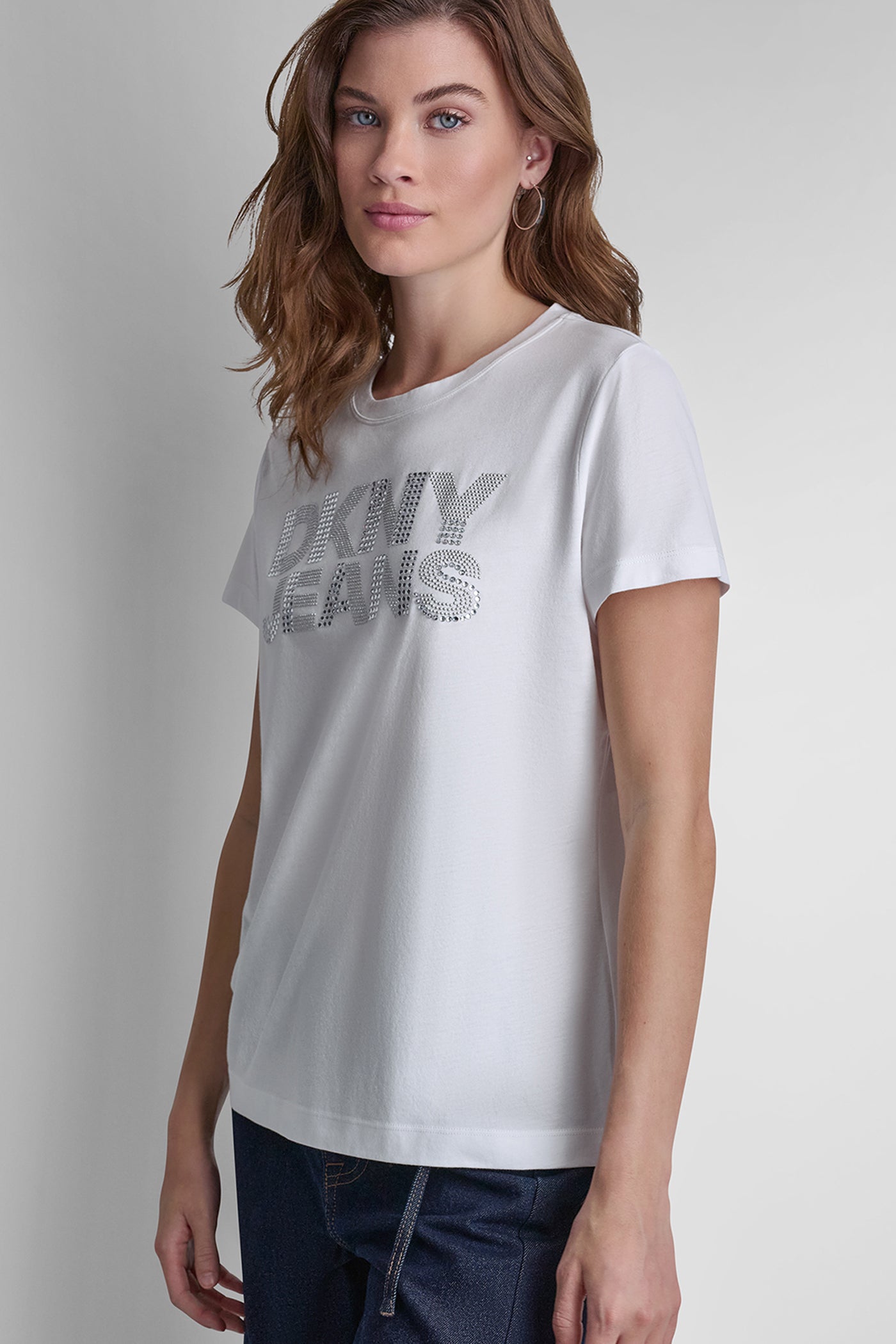 DKNY JEANS STACKED RHINESTONE DOME TEE VIEW 4 | New Arrivals