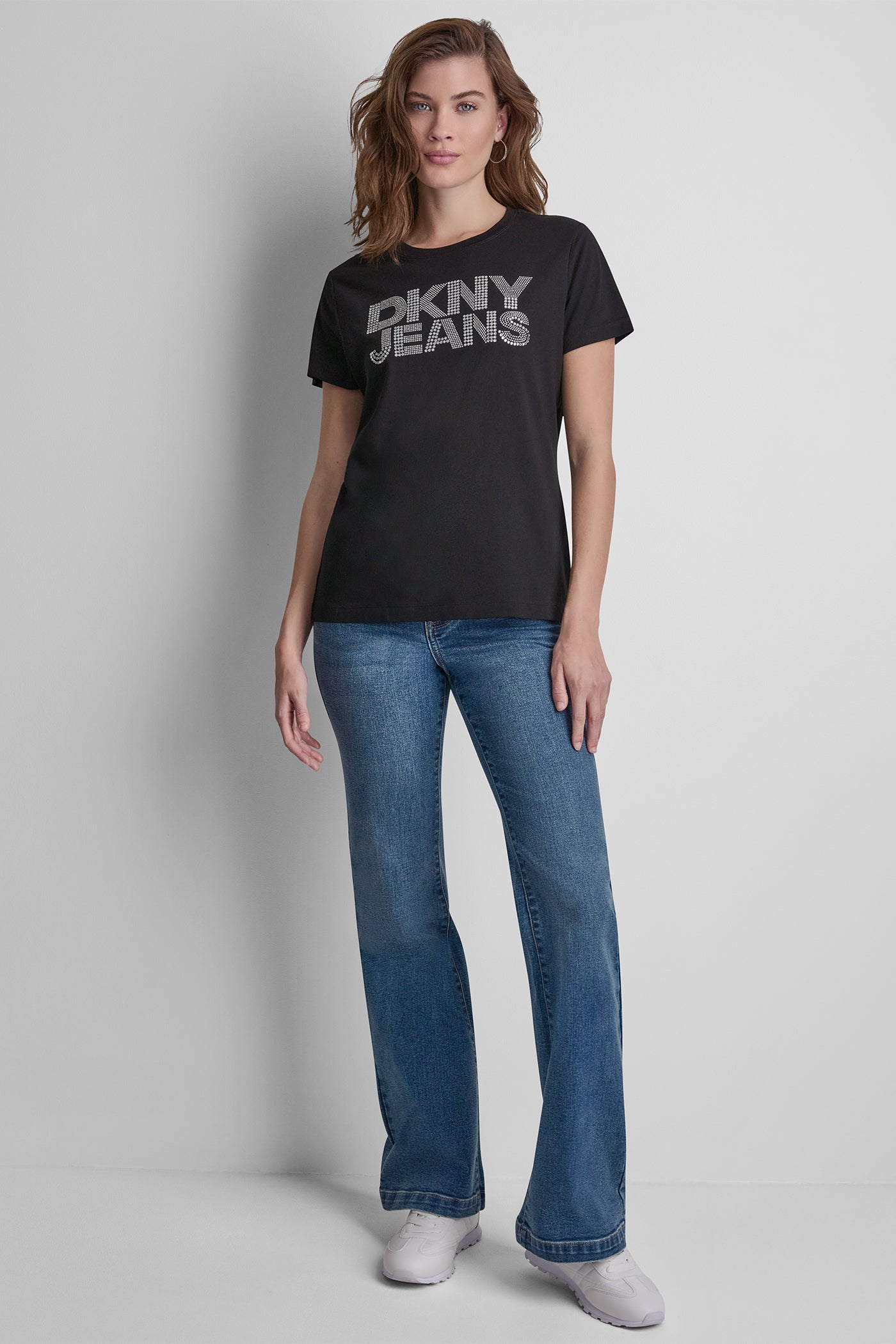 DKNY JEANS STACKED RHINESTONE DOME TEE VIEW 5 | Clothing