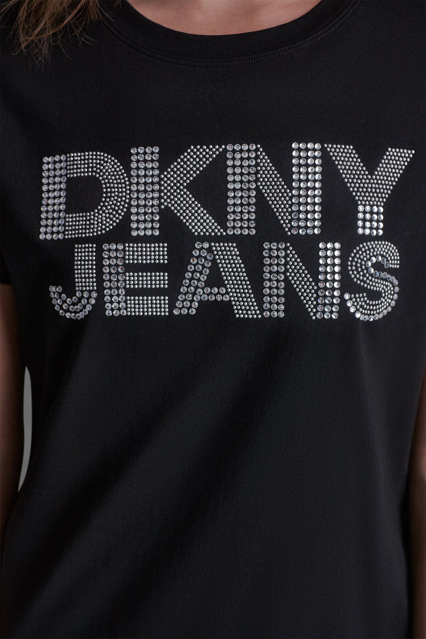DKNY JEANS STACKED RHINESTONE DOME TEE VIEW 6 | Clothing