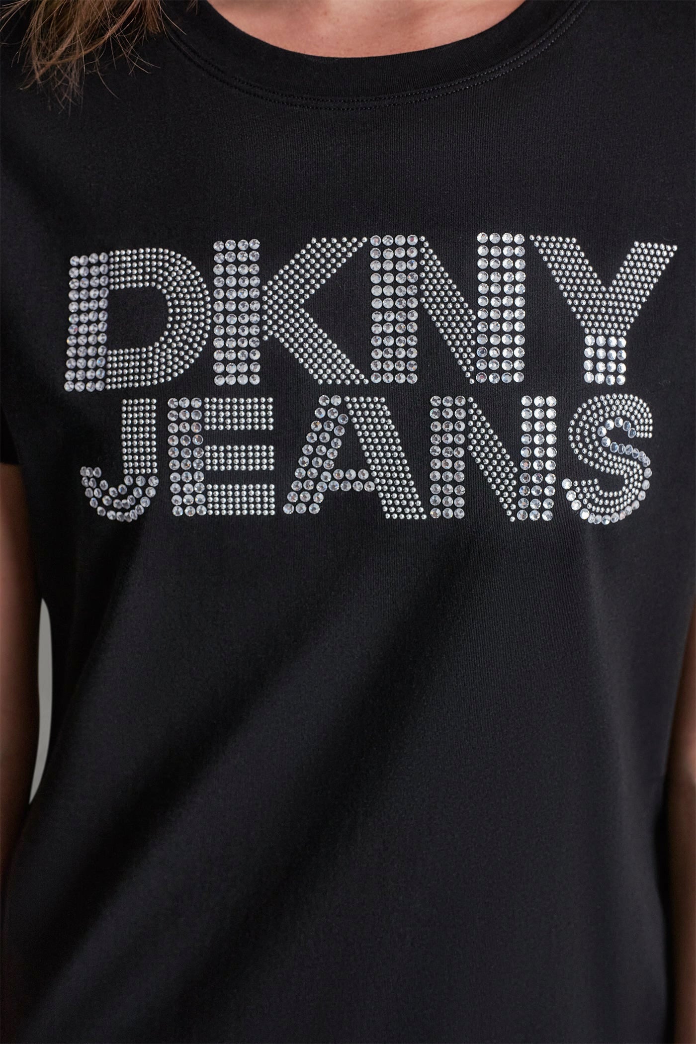 DKNY JEANS STACKED RHINESTONE DOME TEE VIEW 6 | Summer Collection