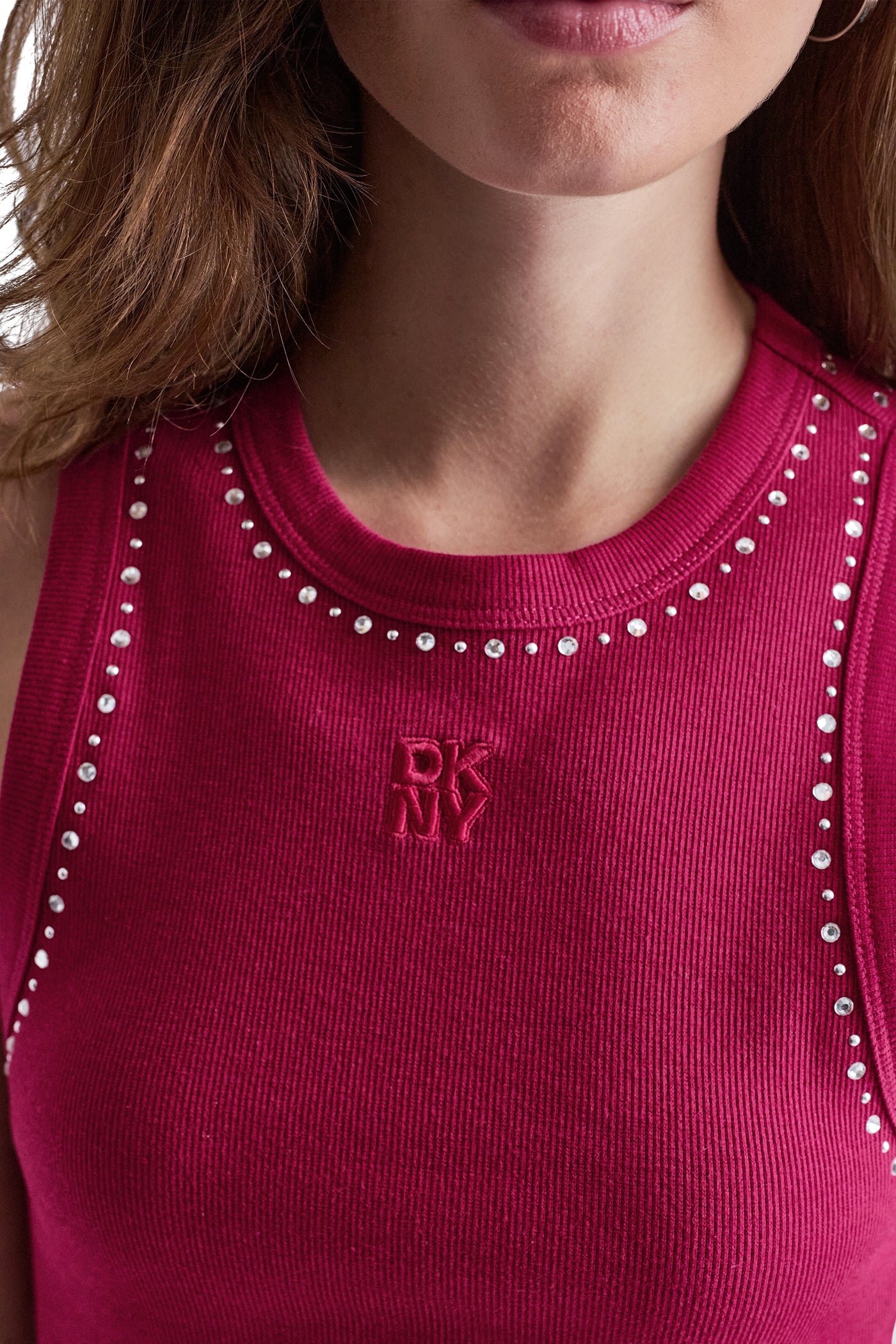 RHINESTONES AND DOME STUDS RIB TANK VIEW 5 | All Products