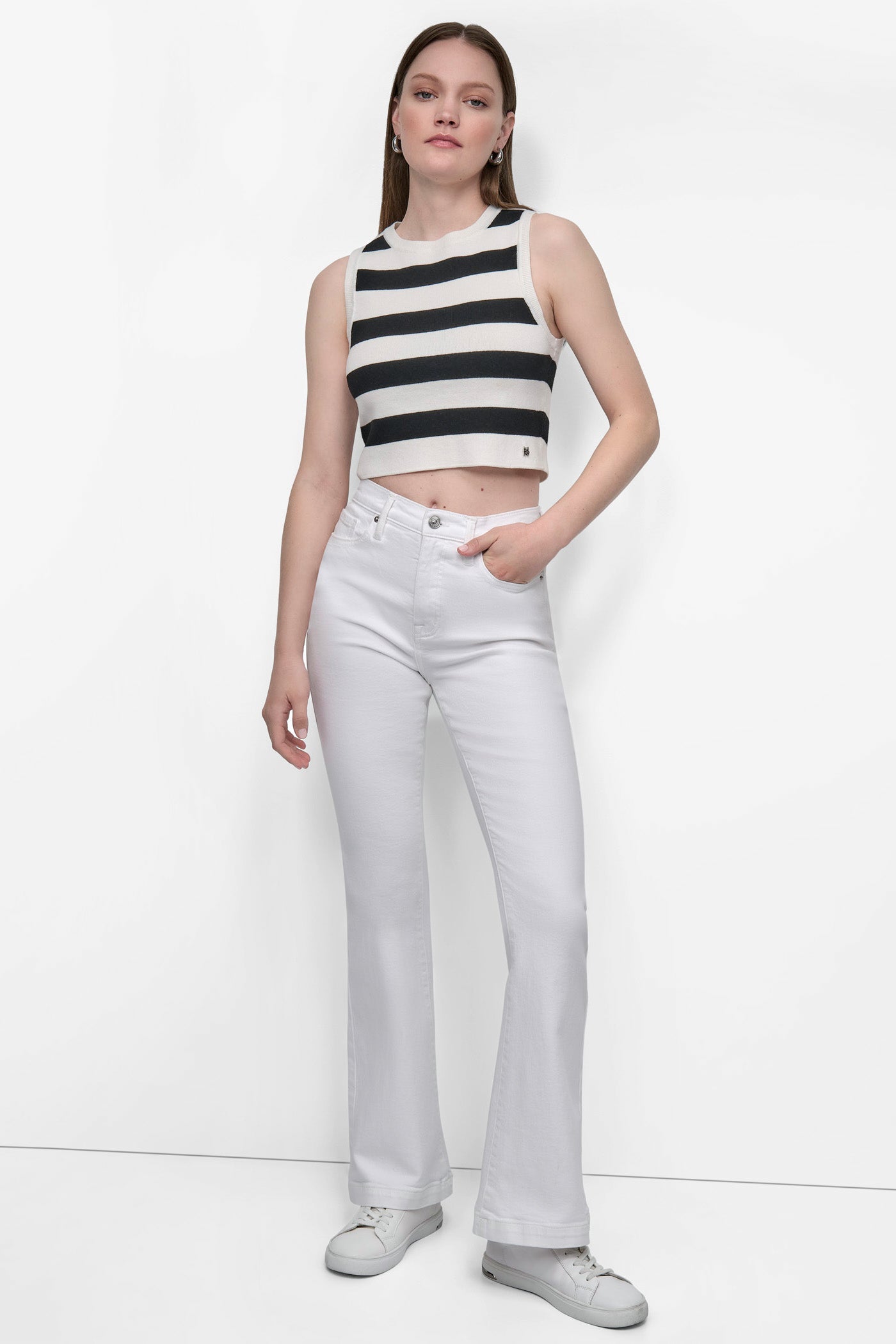 CROPPED JACQUARD SWEATER VIEW 6