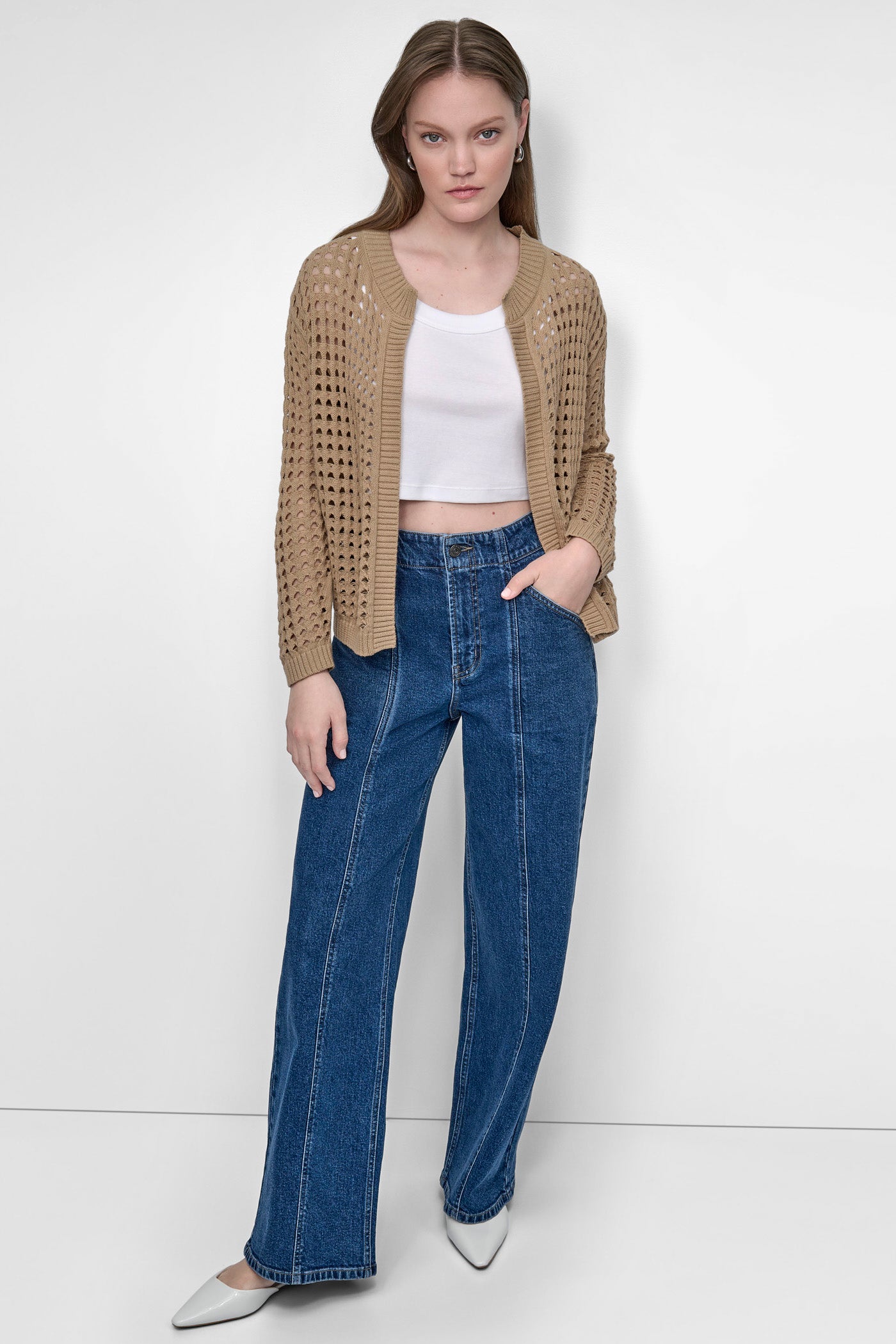 OPEN-STITCH CARDIGAN VIEW 5 | WOMEN'S SWEATERS & TOPS