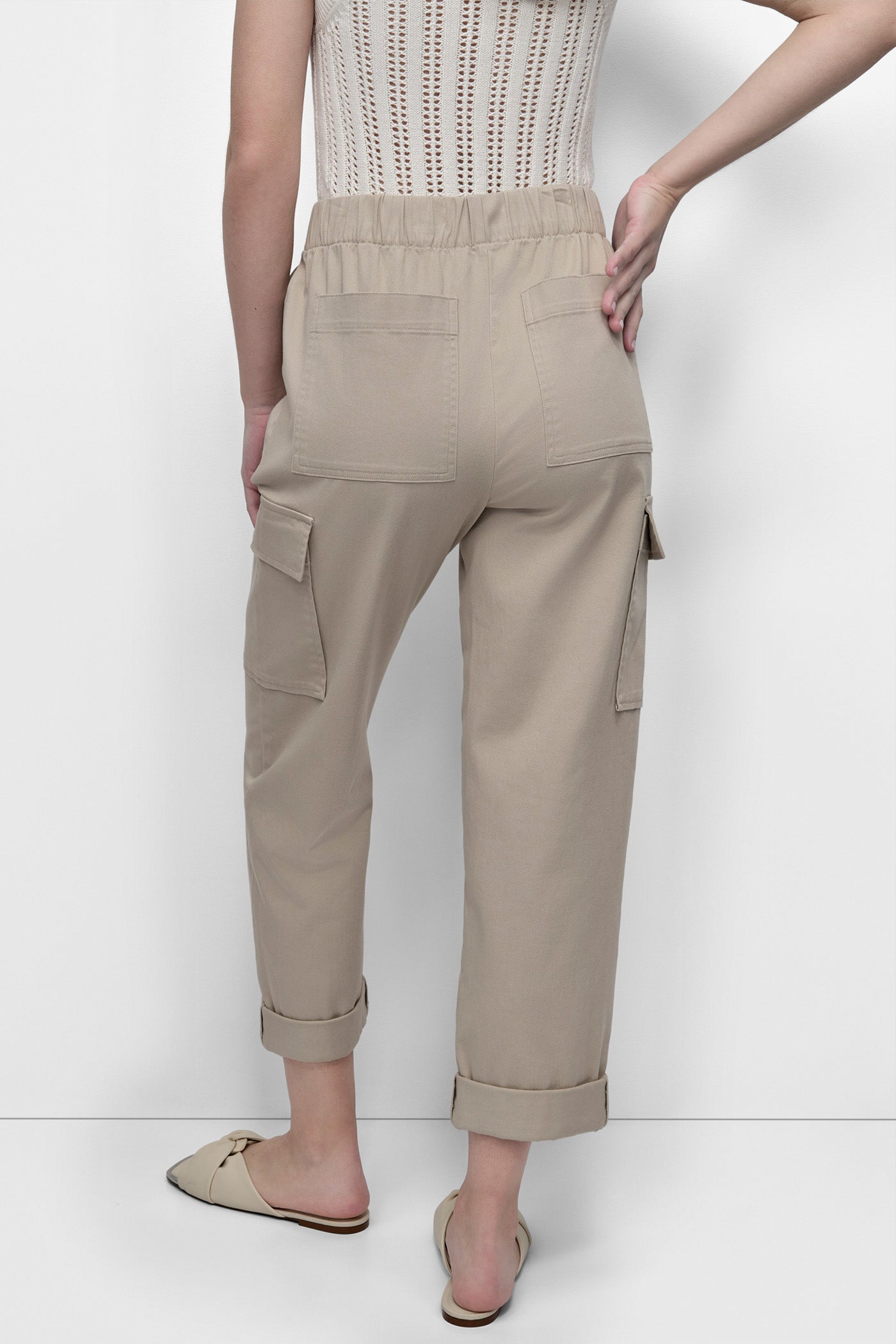 Pebble HIGH-RISE PULL-ON CARGO JOGGER, BACK VIEW | SALE PANTS