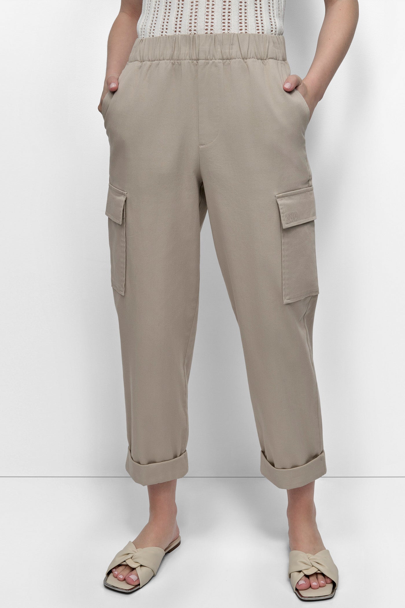 Pebble HIGH-RISE PULL-ON CARGO JOGGER, FRONT VIEW | SALE PANTS
