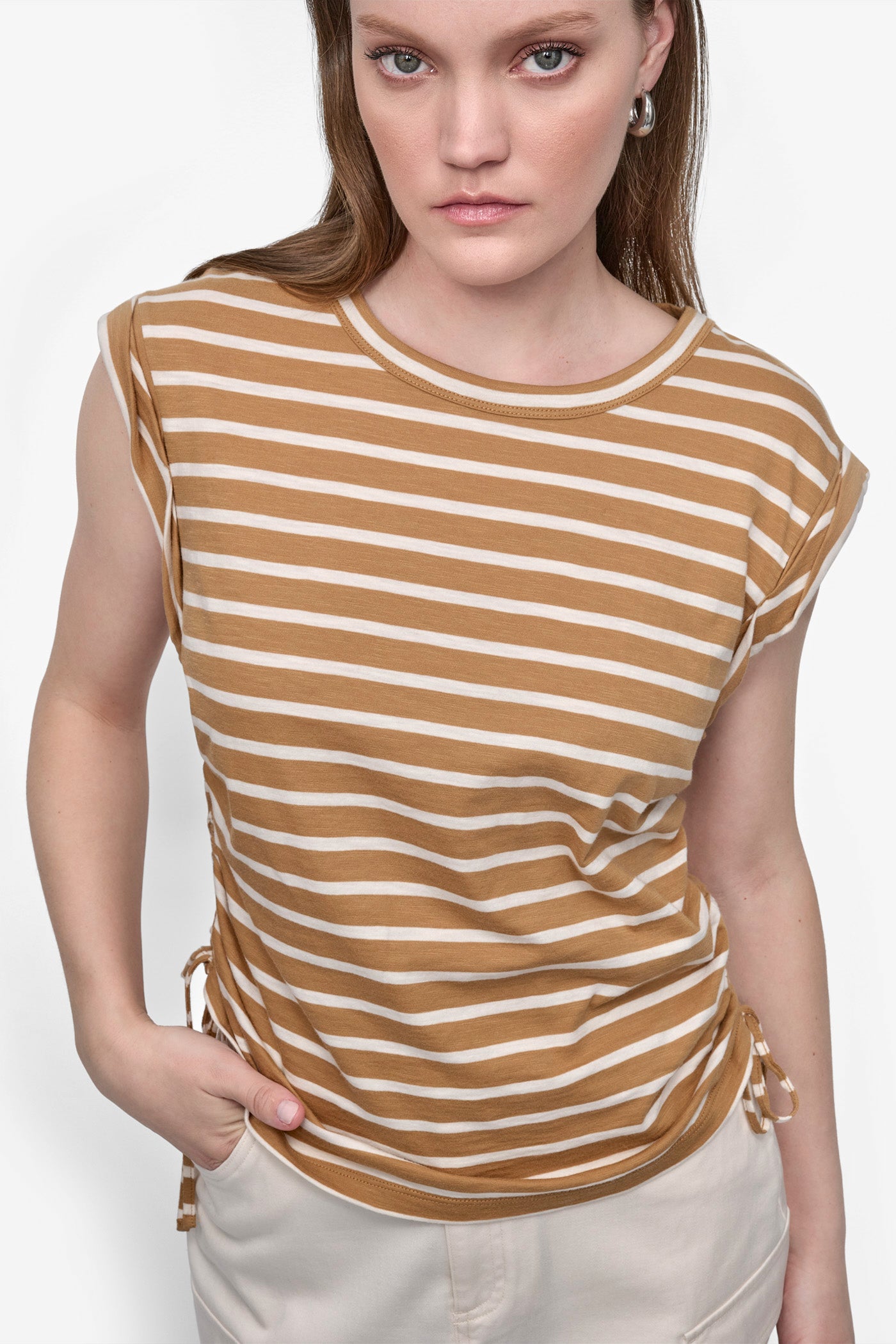 RUCHED SIDE-TIE TEE VIEW 5 | Tees & Tanks