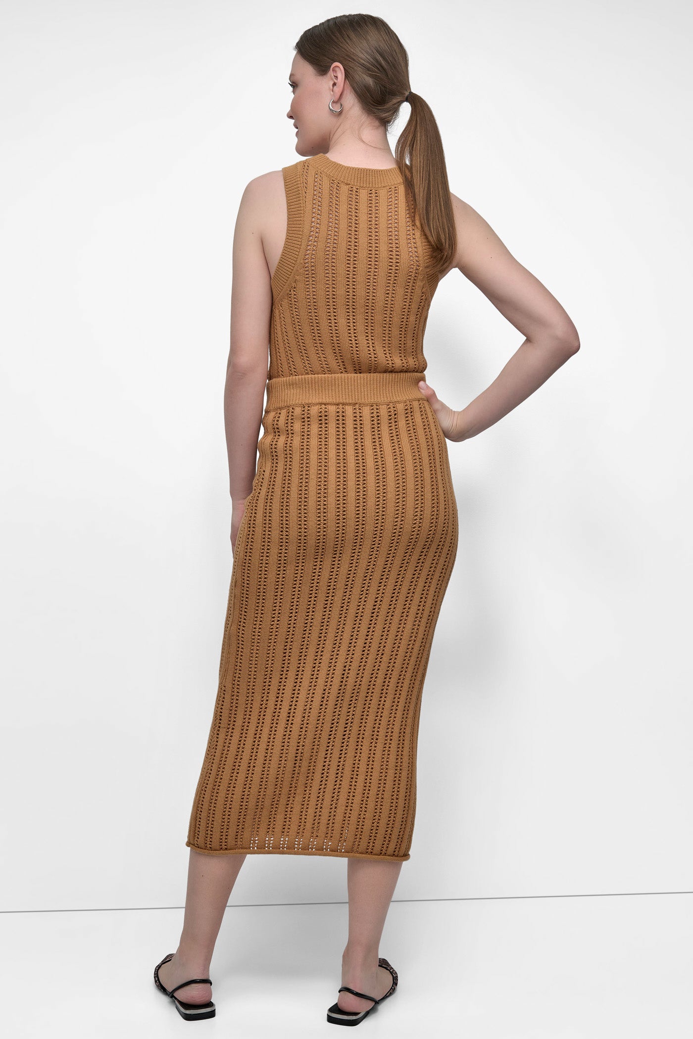 CABLE POINTELLE STITCH MIDI SKIRT VIEW 6 | Skirts