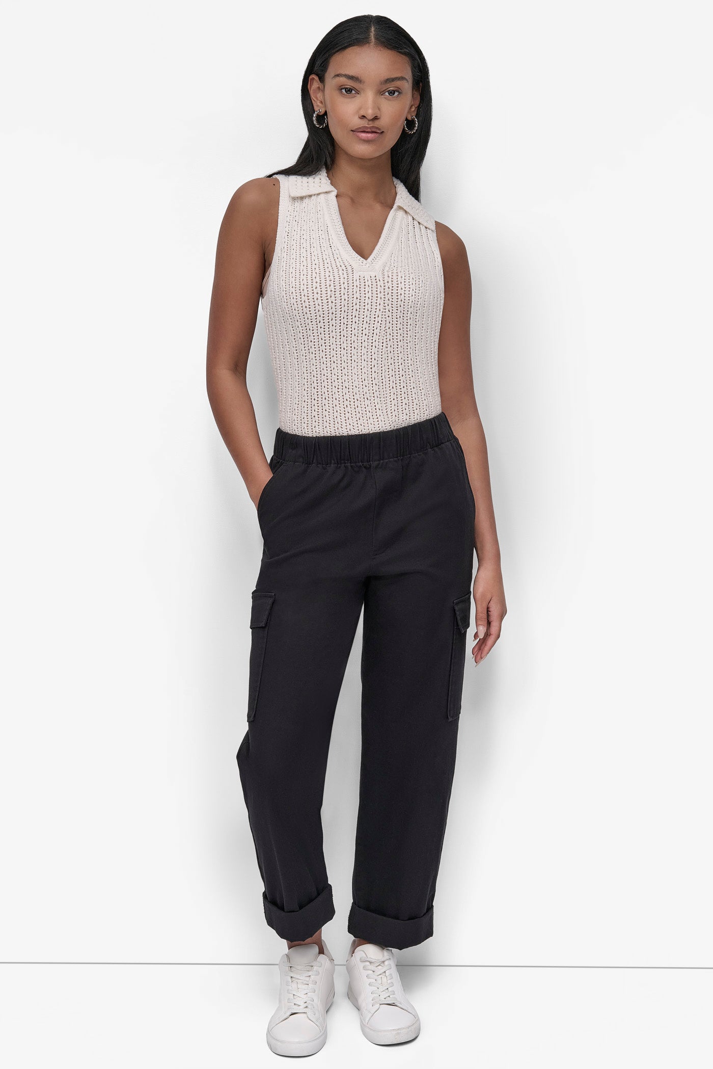 HIGH-RISE PULL-ON CARGO JOGGER VIEW 5 | DKNY JEANS