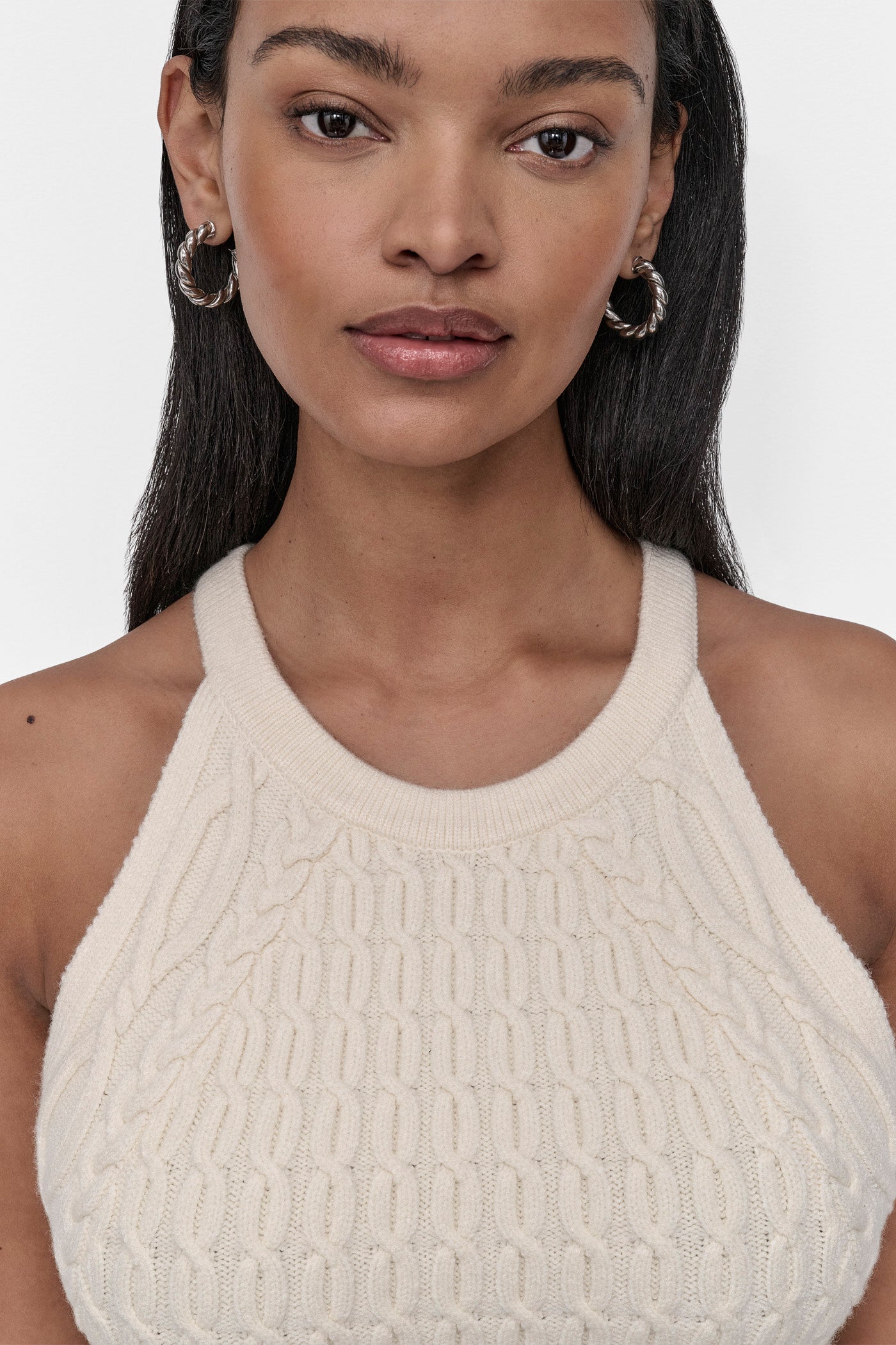 CABLE-KNIT HALTER-STYLE SWEATER VIEW 4 | All Products
