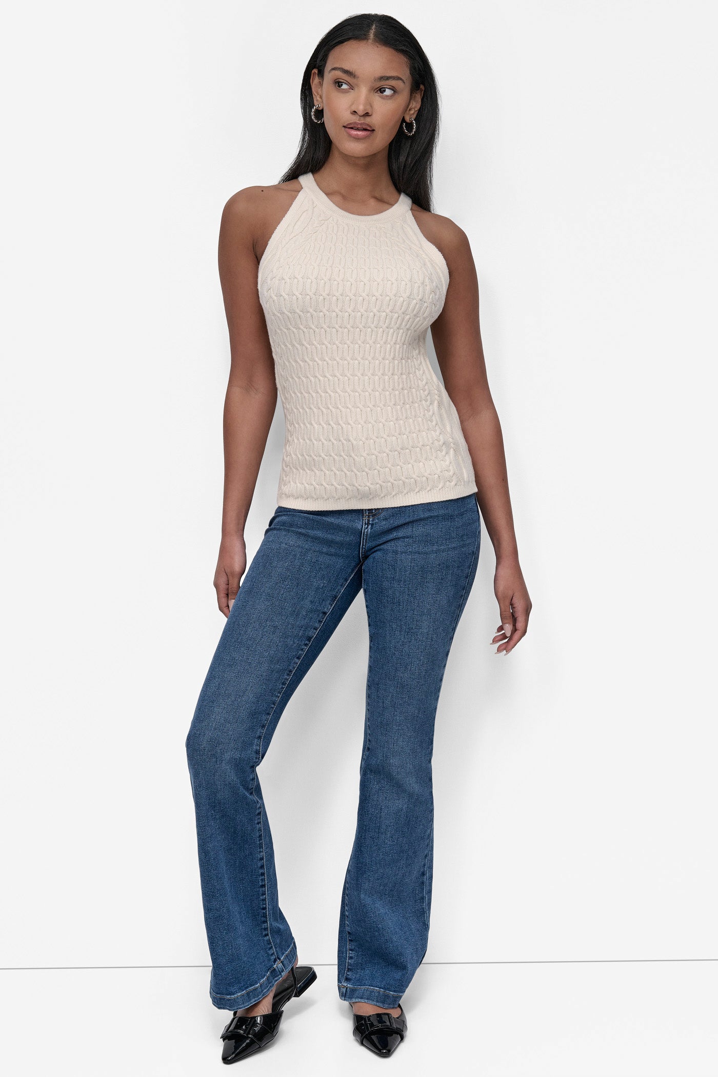 CABLE-KNIT HALTER-STYLE SWEATER VIEW 5 | All Products