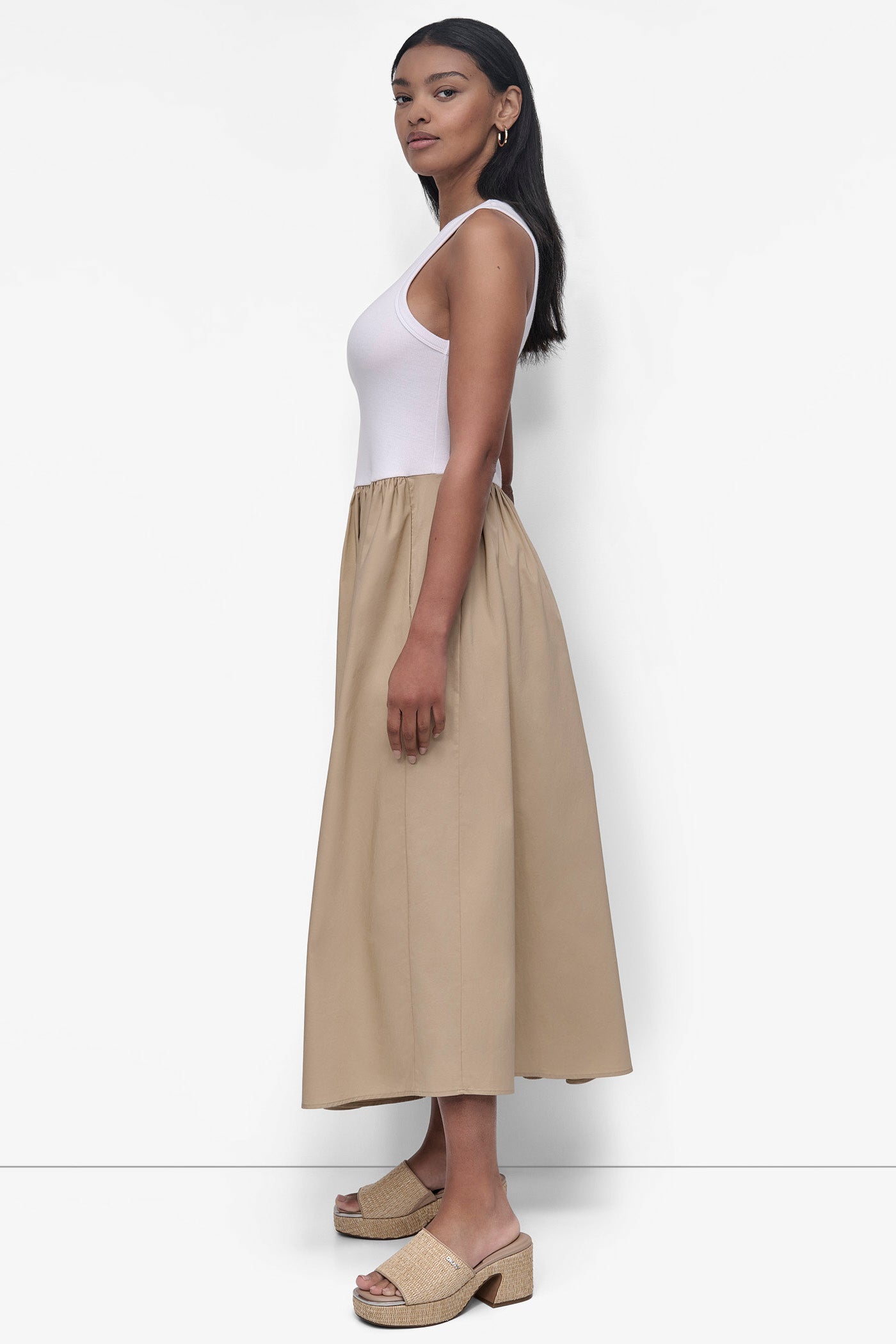 MIXED MEDIA MIDI TANK DRESS VIEW 3 | Summer Essentials