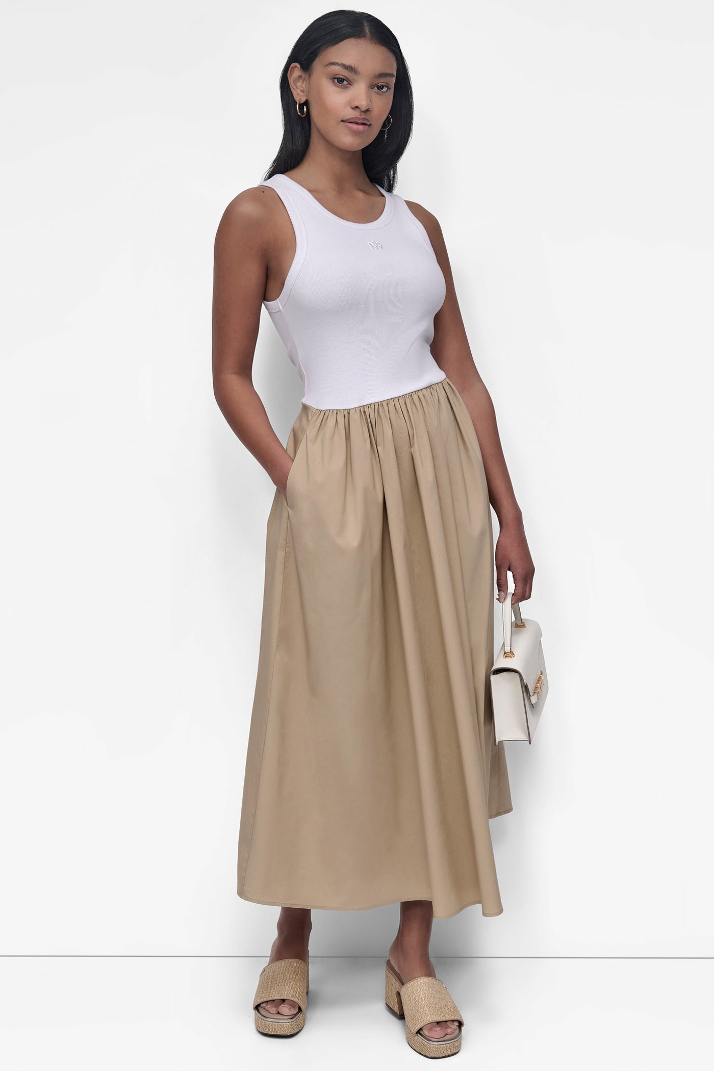 MIXED MEDIA MIDI TANK DRESS VIEW 6 | Summer Essentials