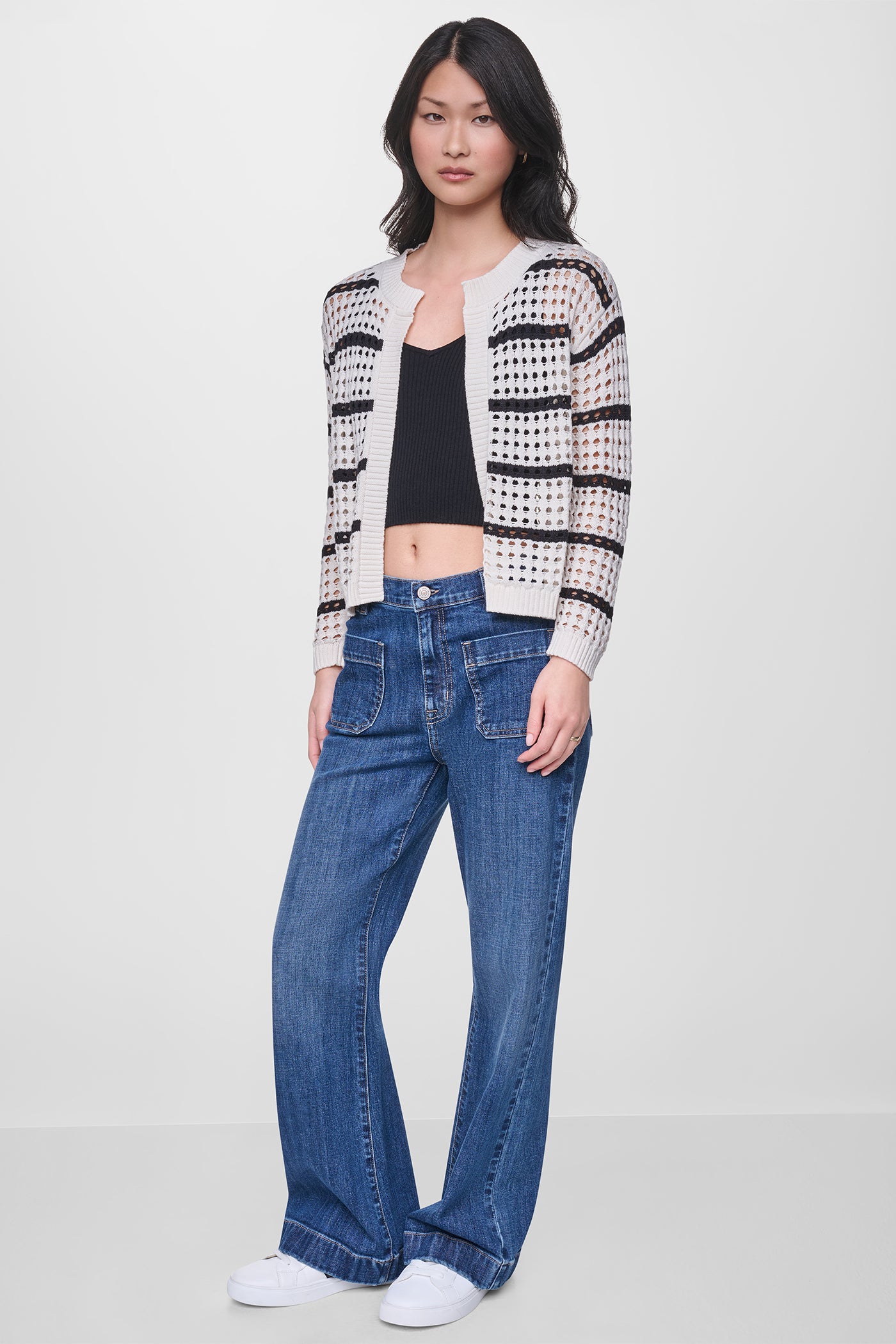 OPEN STITCH STRIPE CARDIGAN VIEW 5 | WOMEN'S SWEATERS & TOPS