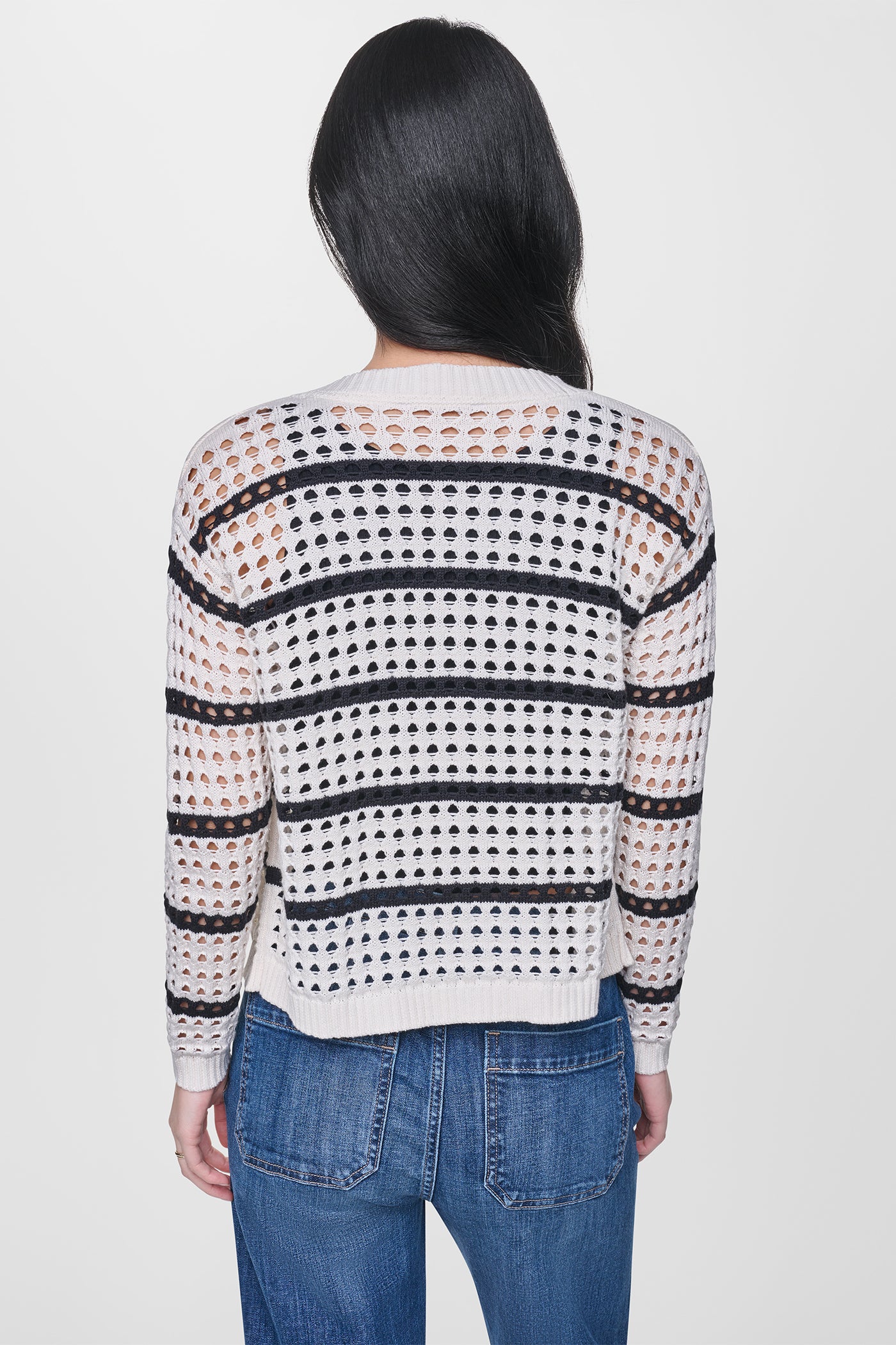 OPEN STITCH STRIPE CARDIGAN VIEW 3 | WOMEN'S SWEATERS & TOPS